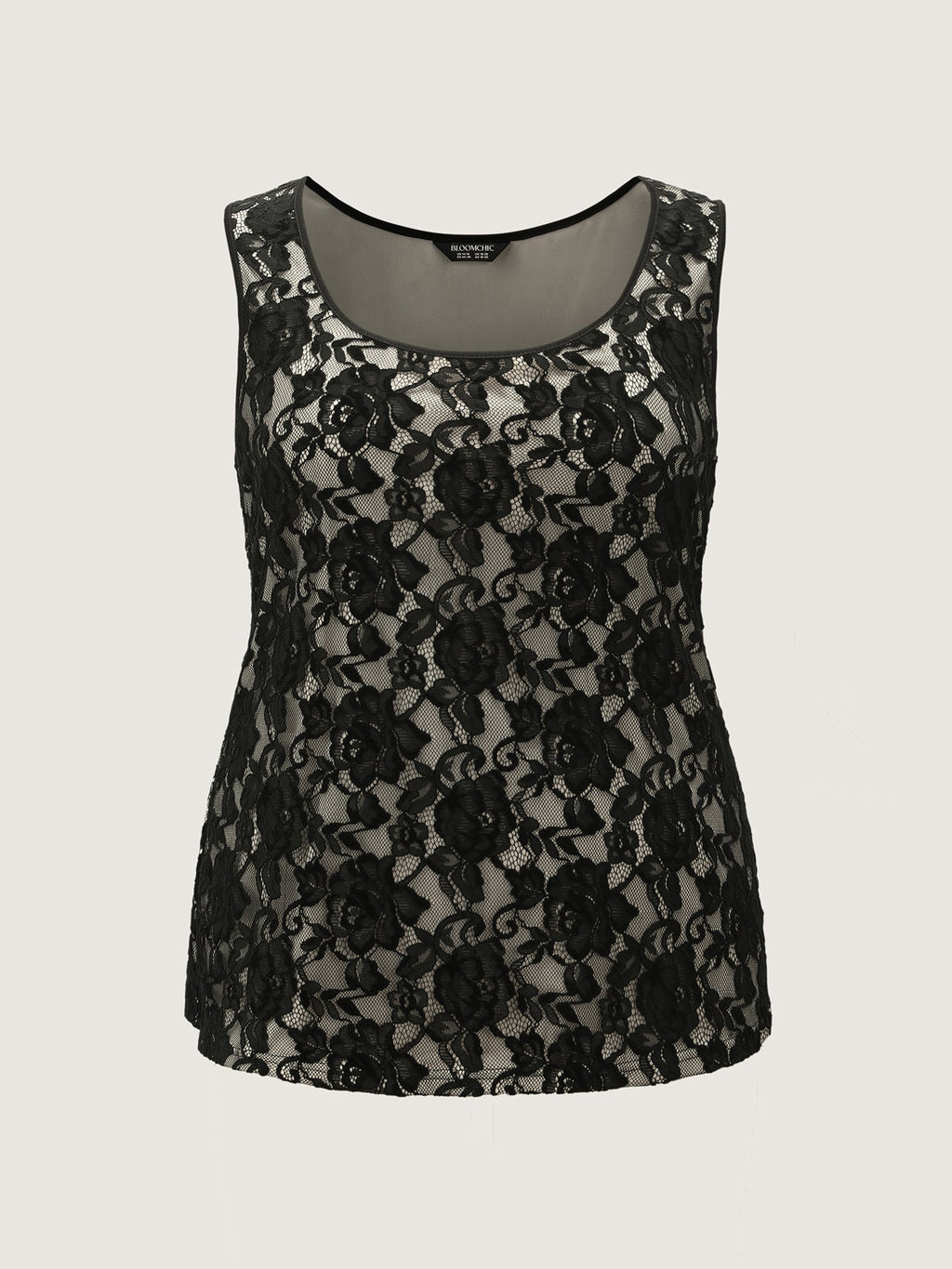 Floral Lace Scoop Neck Tank Top