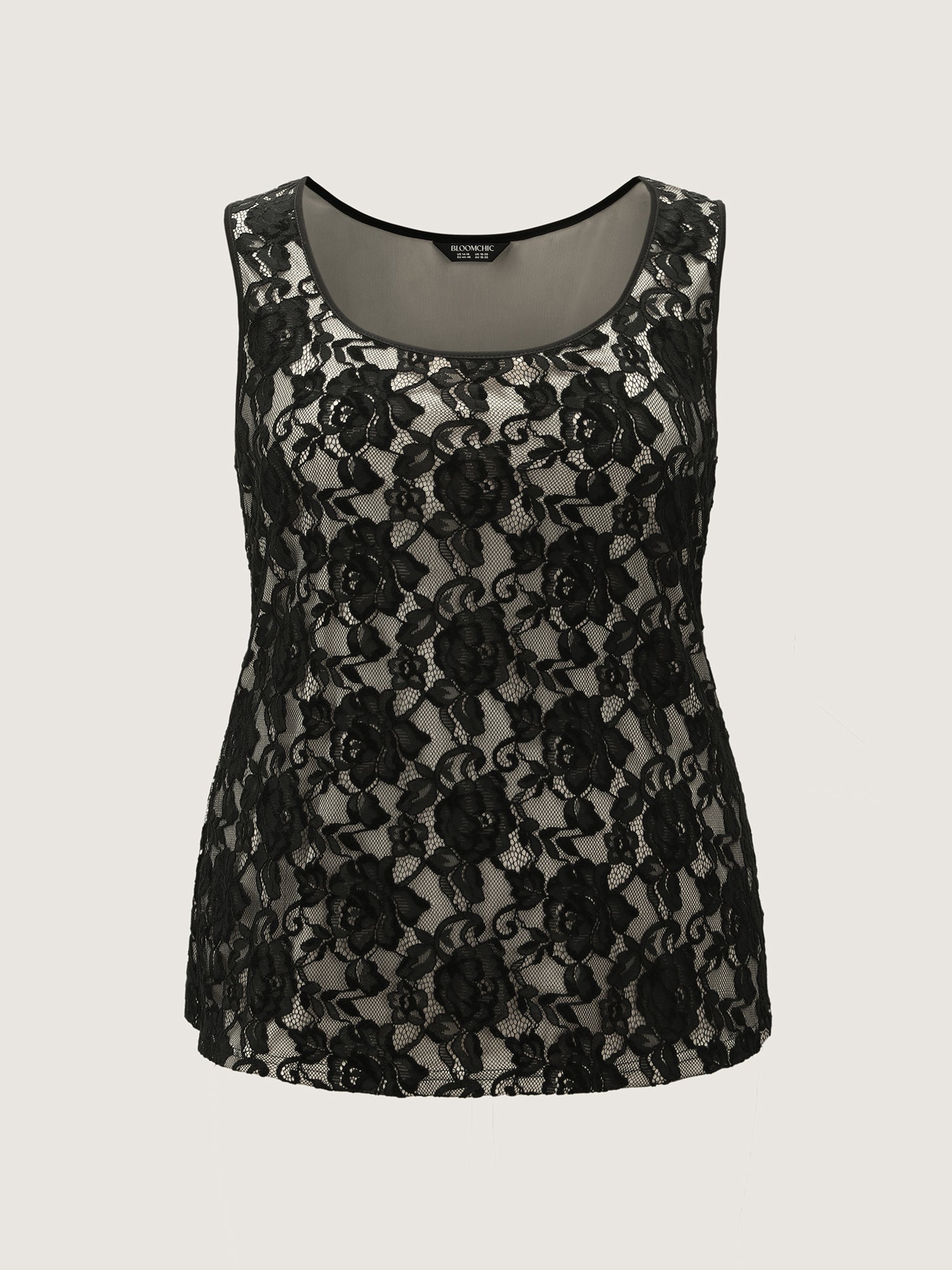 Floral Lace Scoop Neck Tank Top