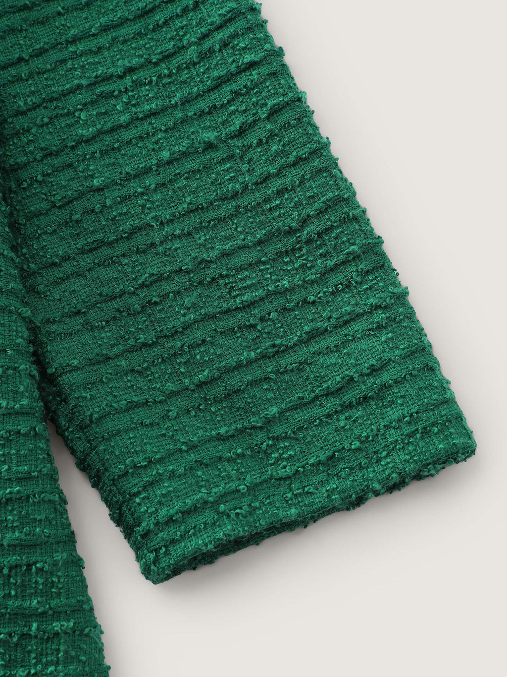 Tweed Stretchy Waist Color Contrast Midi Dress