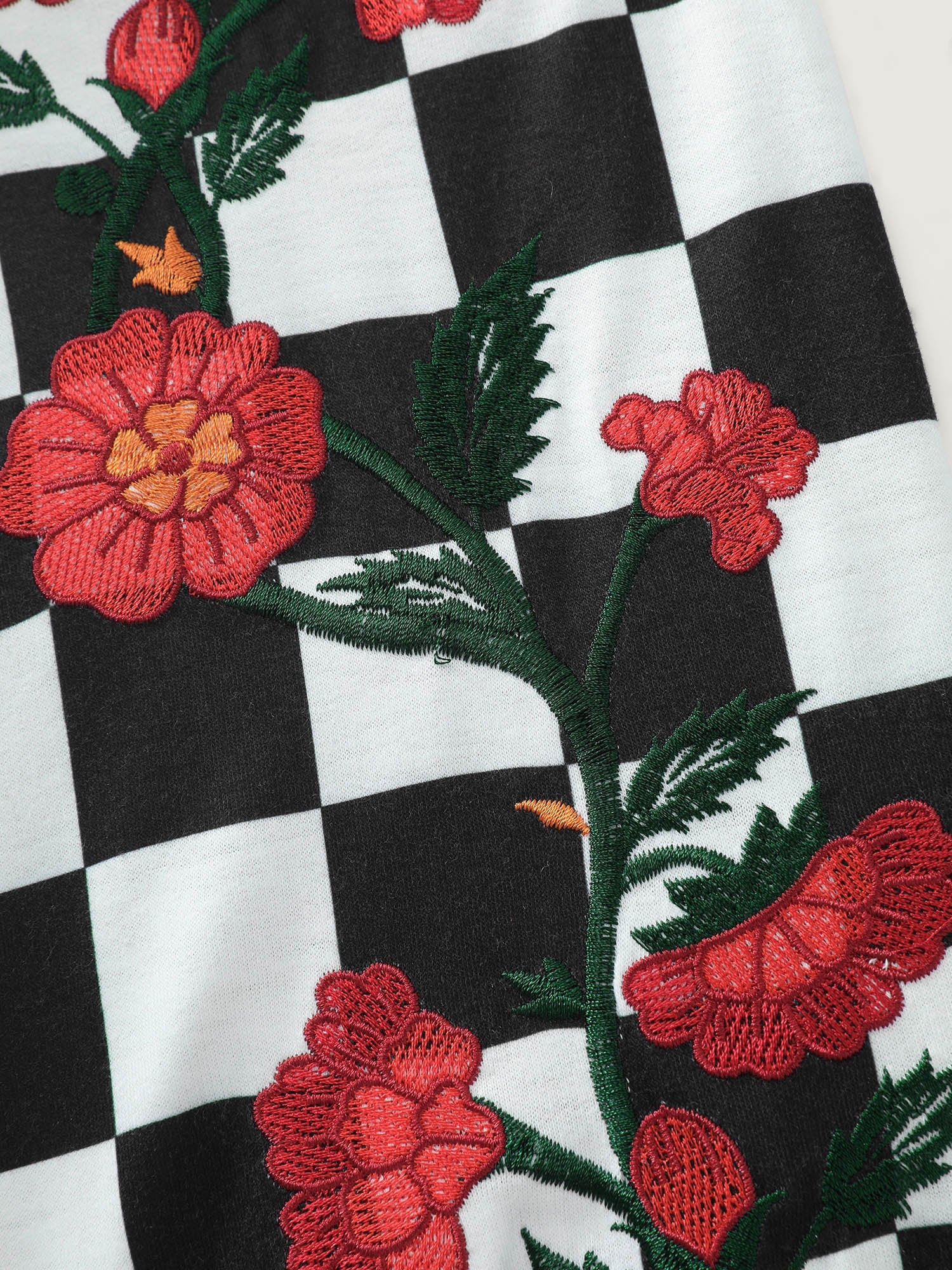 Checkered Stretchy Color Contrast Hoodie