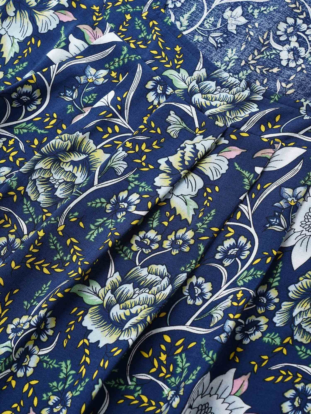 Boho Print Plicated Detail Square Neck Tank Top