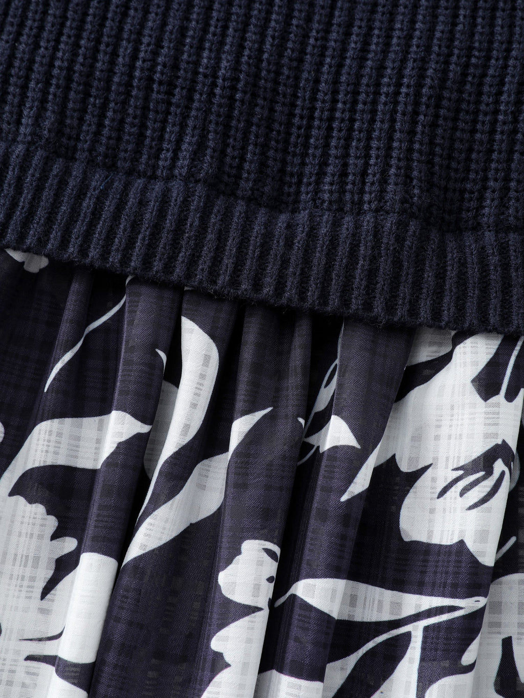 Chiffon Floral Layered Square Neck Pullover