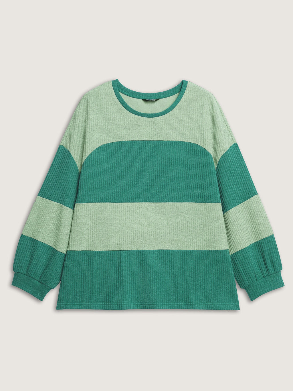 Colorful Stripe Ribbed Drop Shoulder Sweatshirt