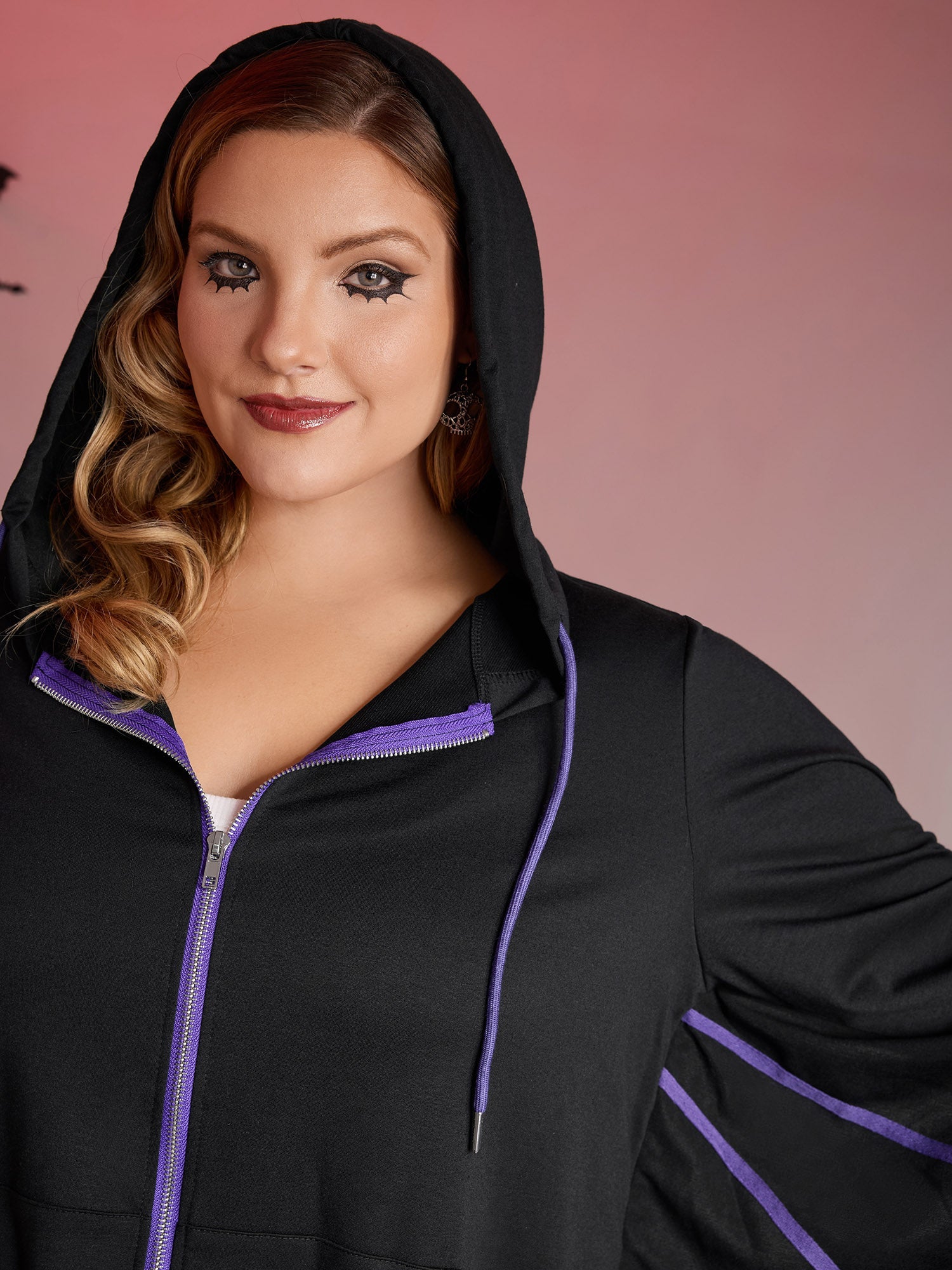 Bat-Shaped Contrast Stretchy Jacket