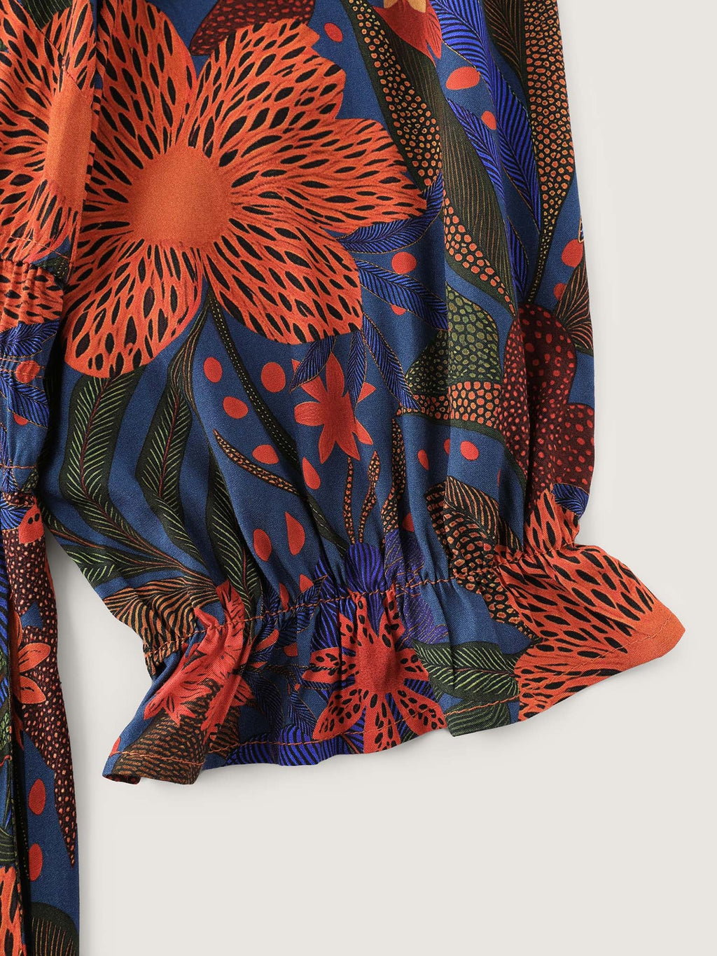 Colorful Floral Print Waistband Maxi Dress