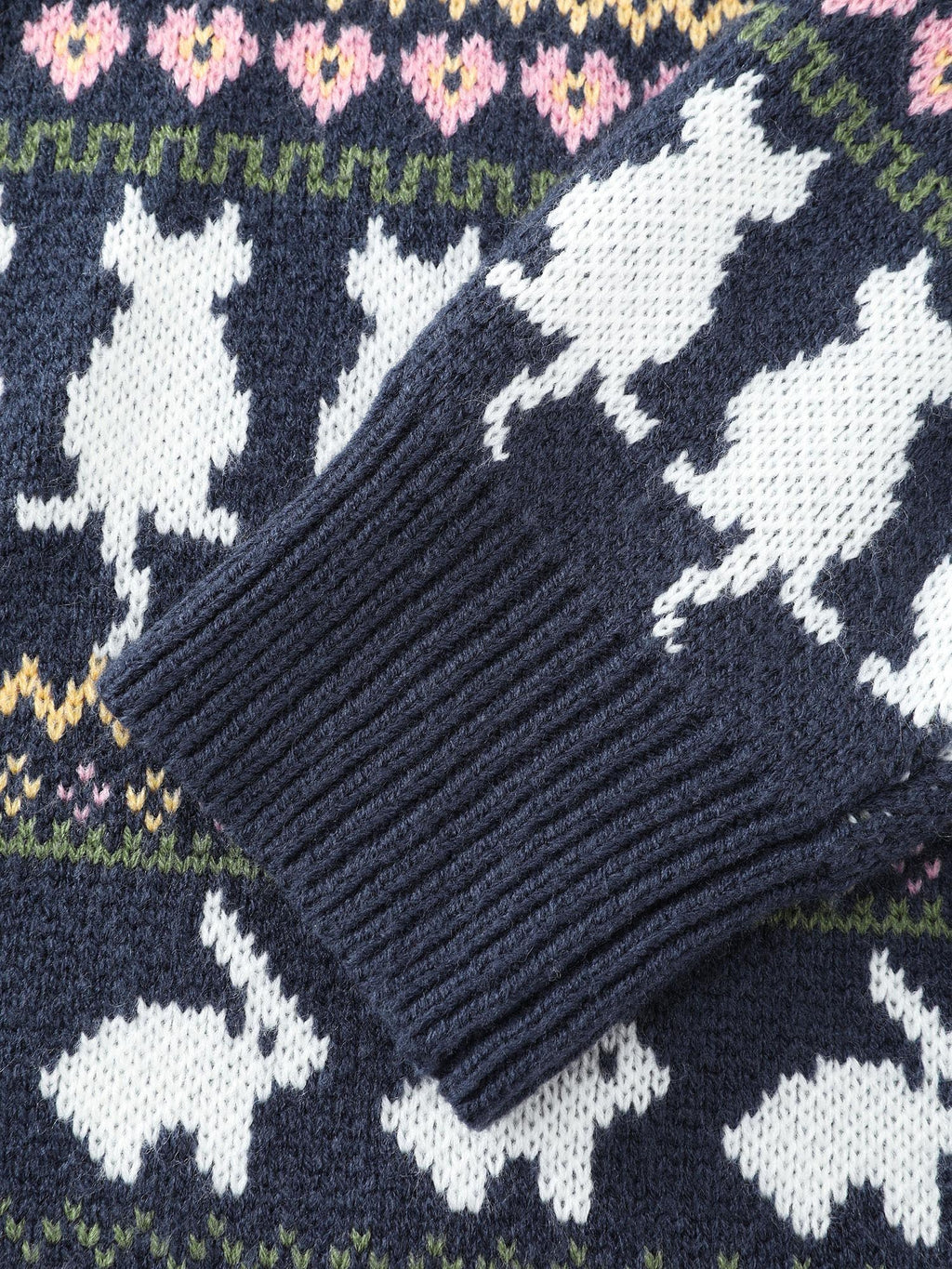 Animal Jacquard Pattern Pockets Knit Cardigan