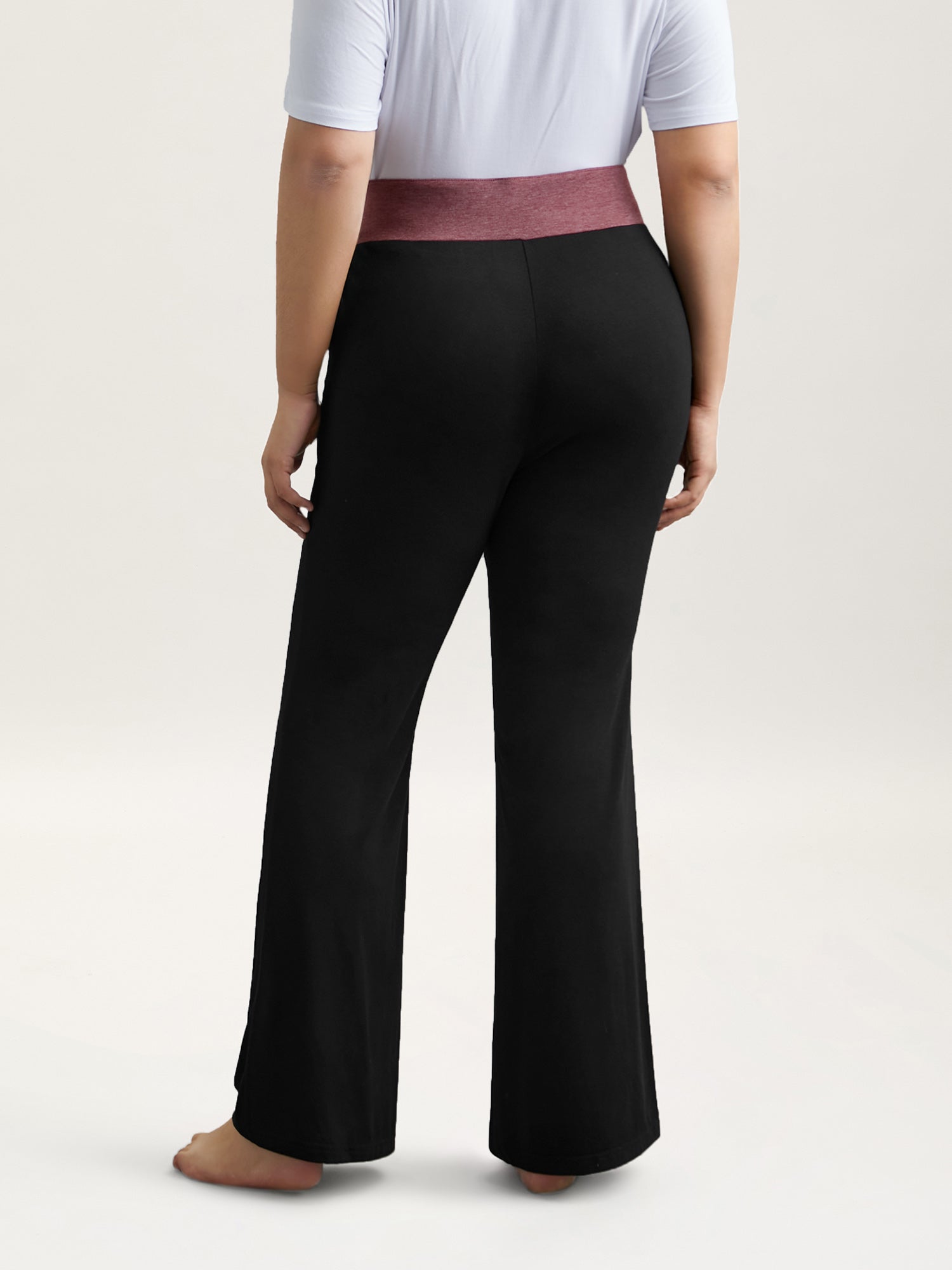 Color-Block Mid Rise Tight Pants