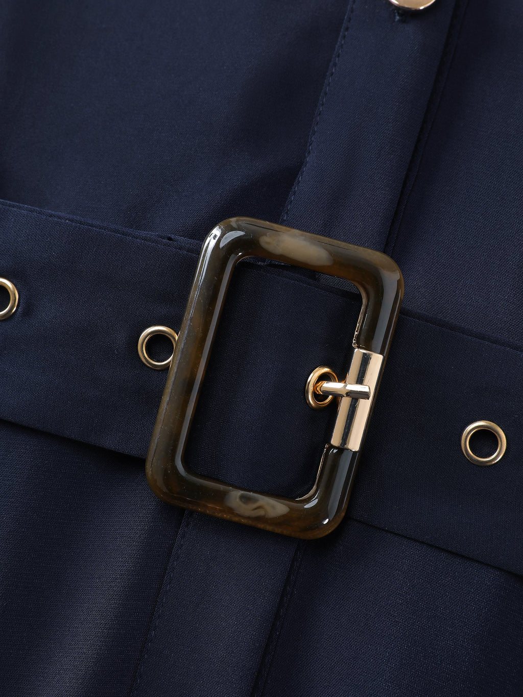 Belted Waist Solid Midi Shirt Dress