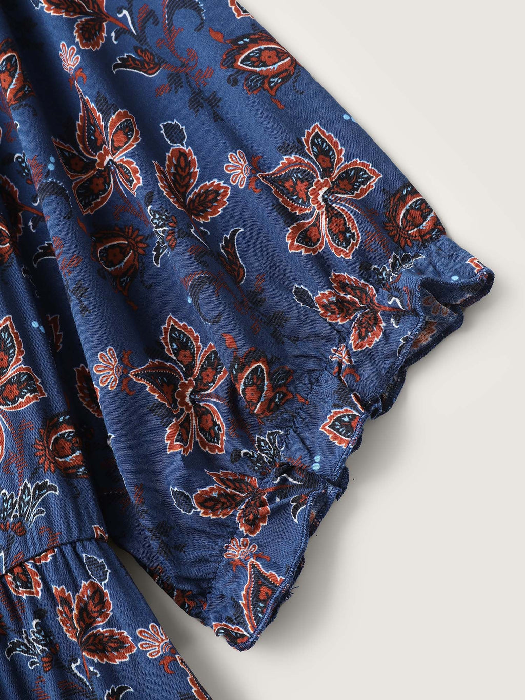 Boho Floral Neck Tie Midi Dress