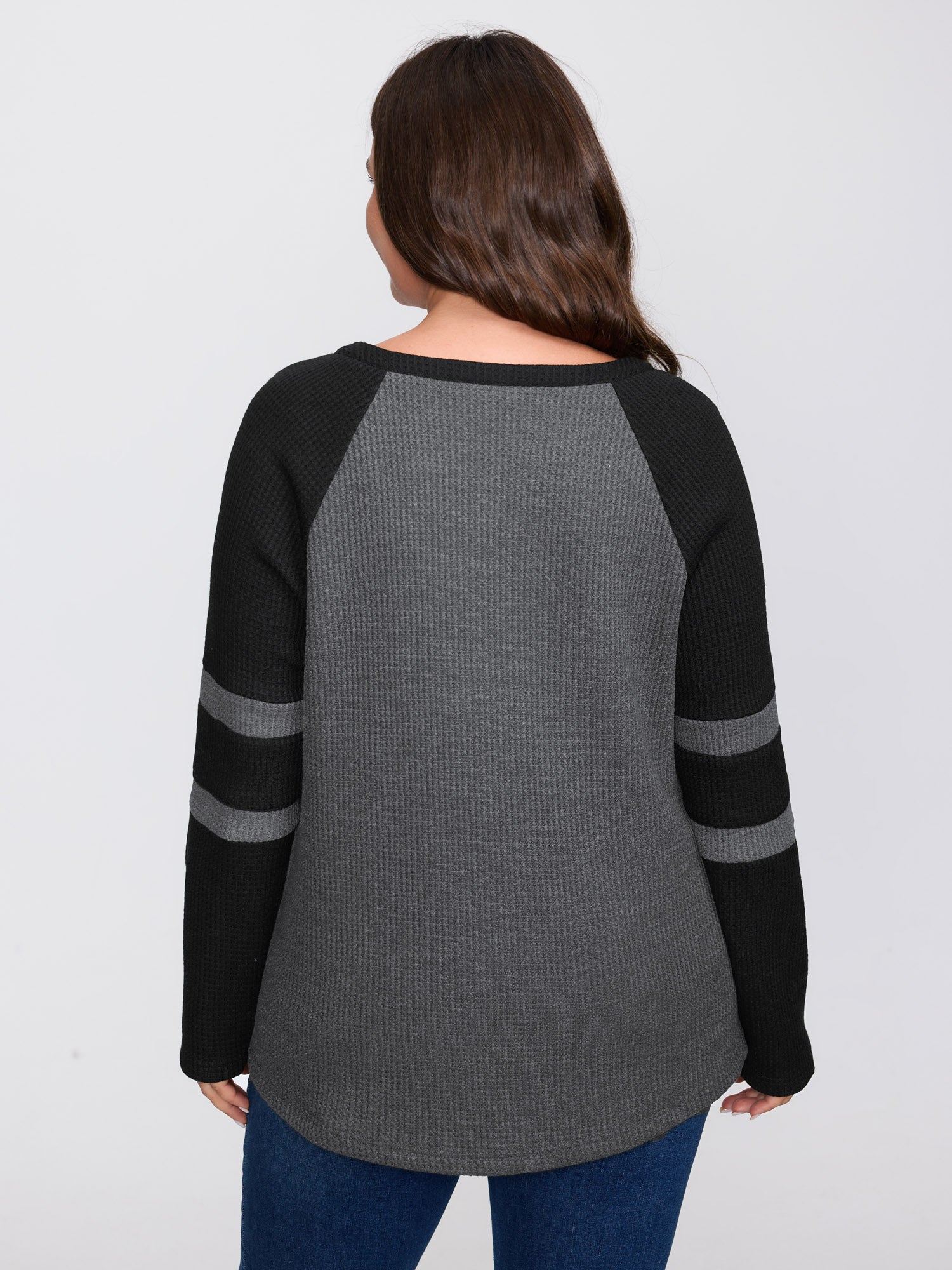 Color Contrast Stripe Textured Cross-Tie T-Shirt