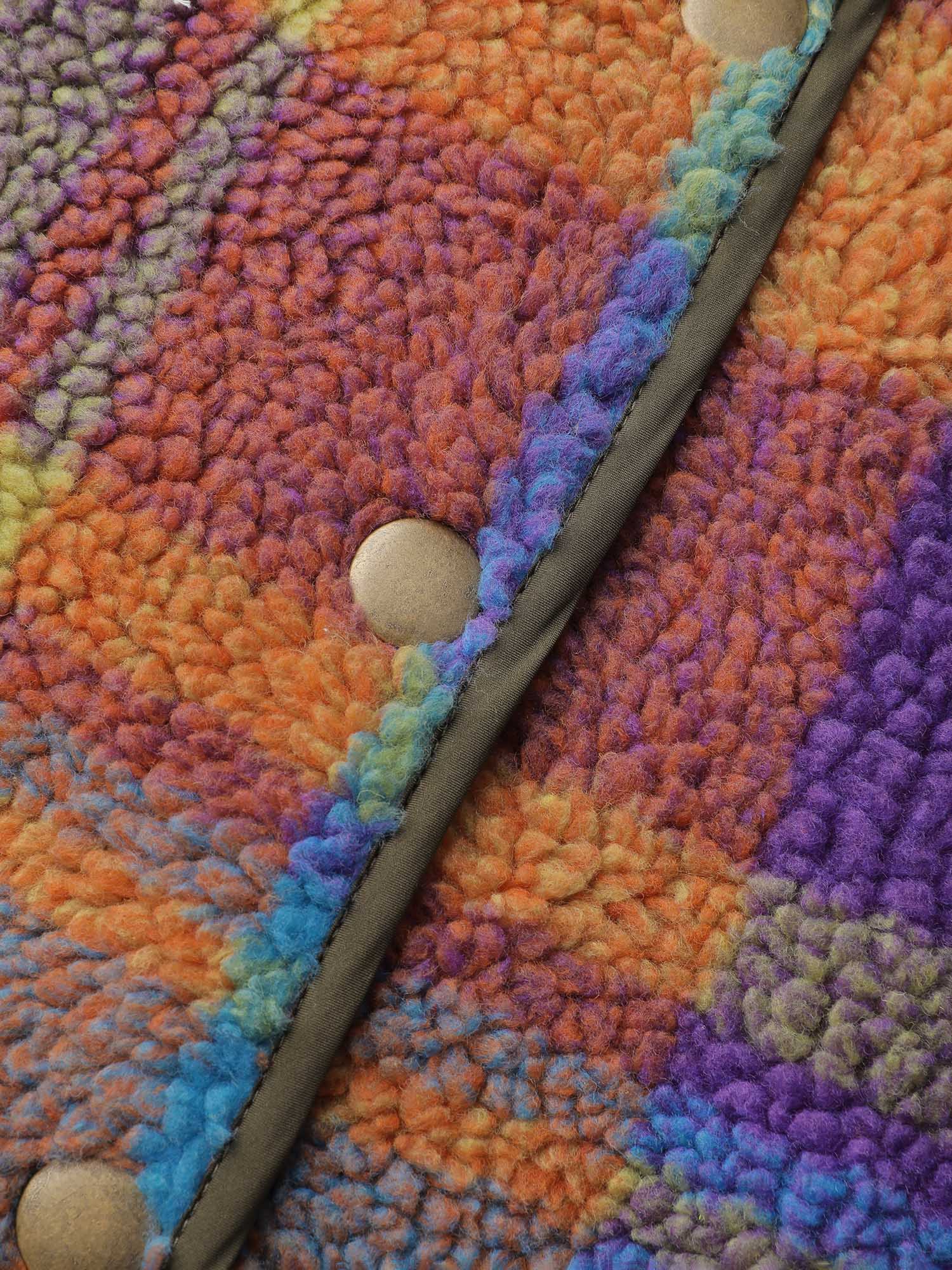 Colorful Plaid Teddy Fleece Lined Vest