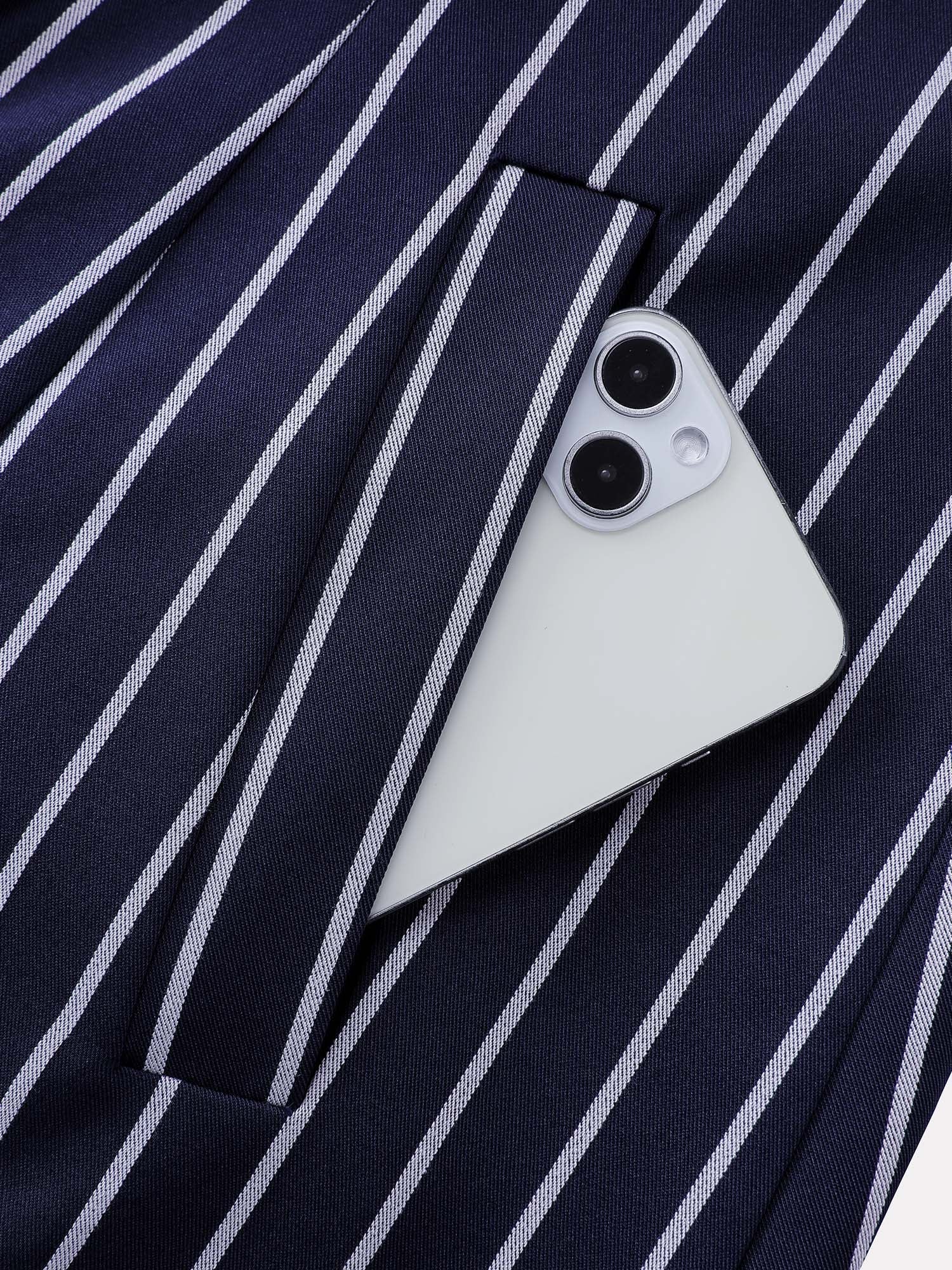 Color Contrast Stripe Double Button Midi Dress