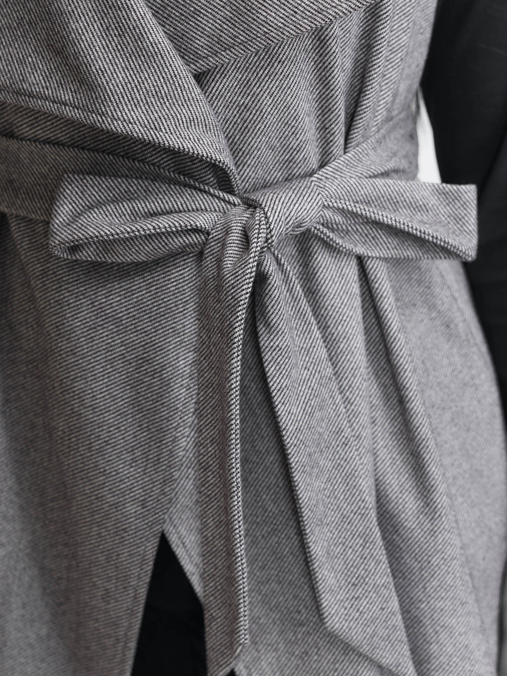 Asymmetrical Placket Belted Long Vest