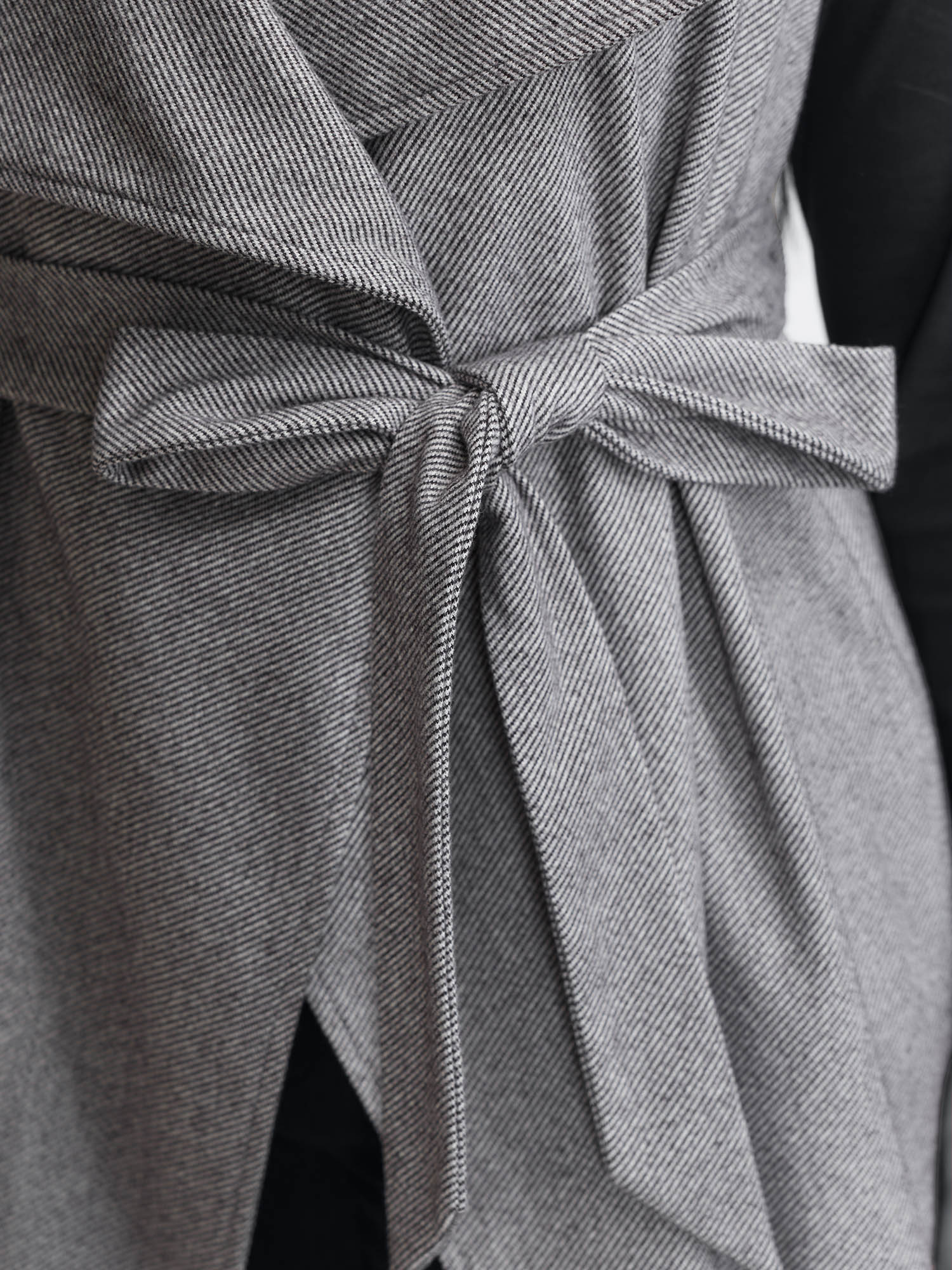 Asymmetrical Placket Belted Long Vest