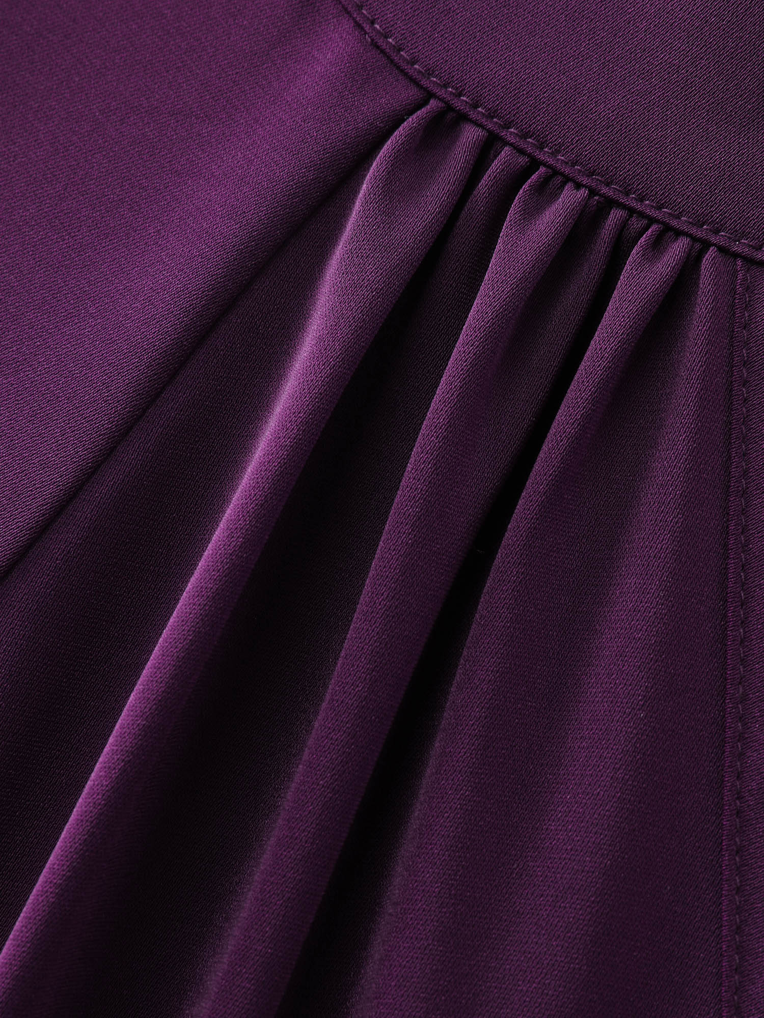 Cut-Out Neckline Pleated Blouse