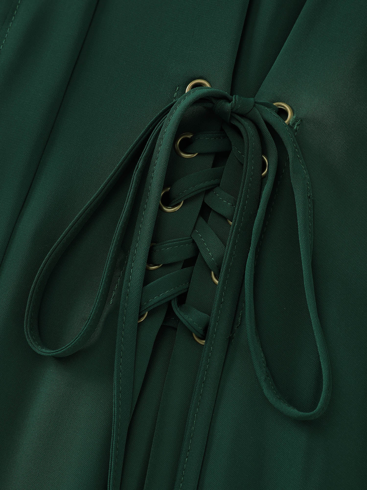 Cinched-Tie Waist Shirred Midi Dress