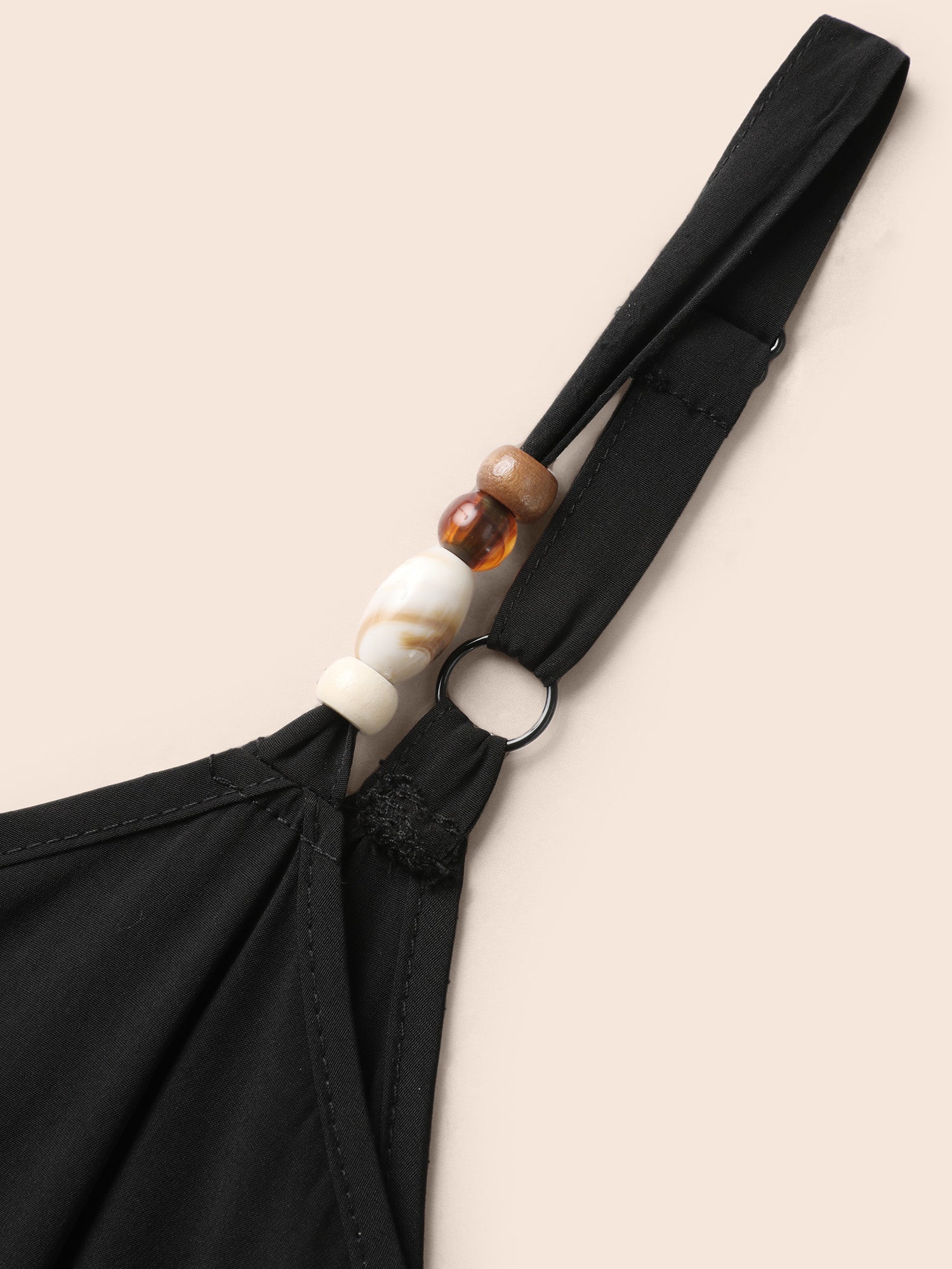 Bead Detail Overlap Collar Cami Dress