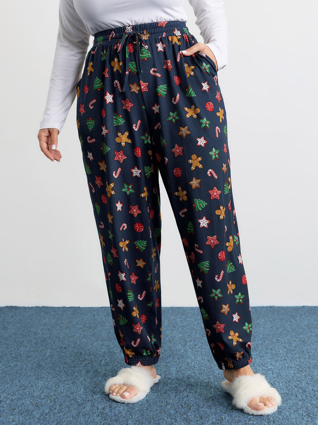 Colorful Holiday Print Pants