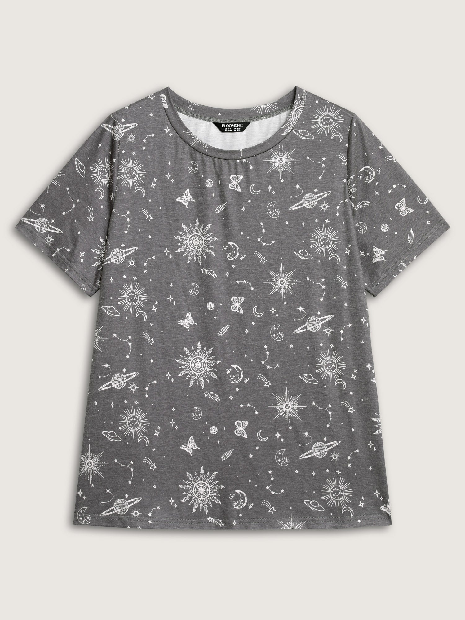 Celestial Print Crew Neck T-Shirt