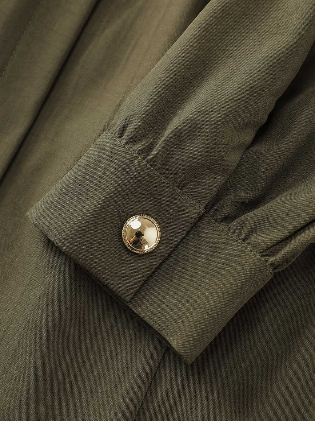 Belted Waist Buttons Pockets Midi Dress