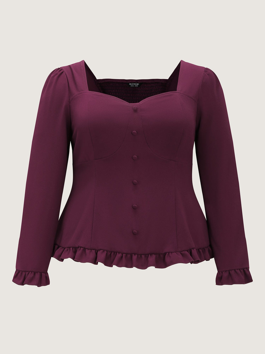 Back-Tie Sweetheart Neckline Ruffled Blouse