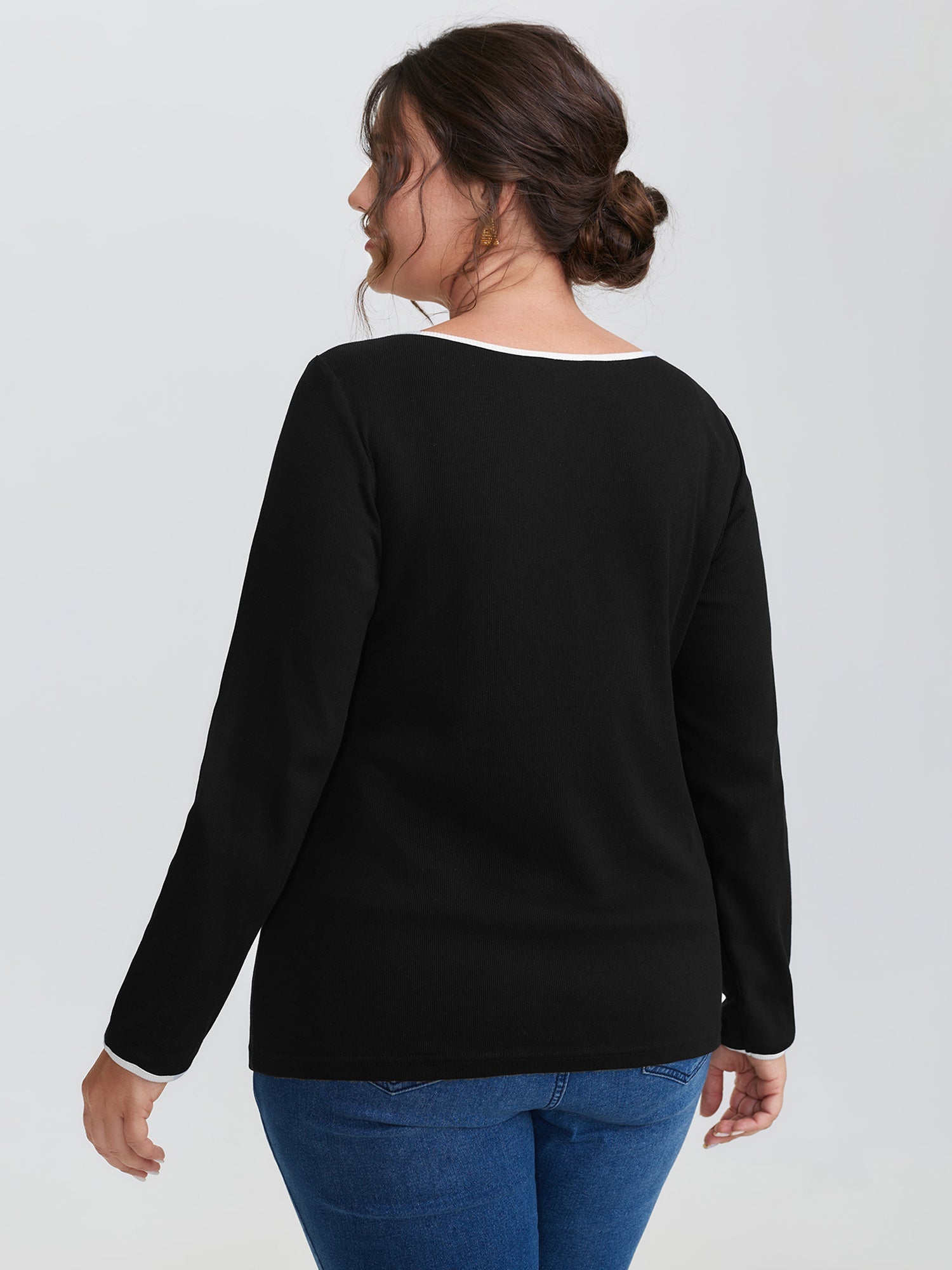 Pure Cotton Ribbed Solid T-Shirt