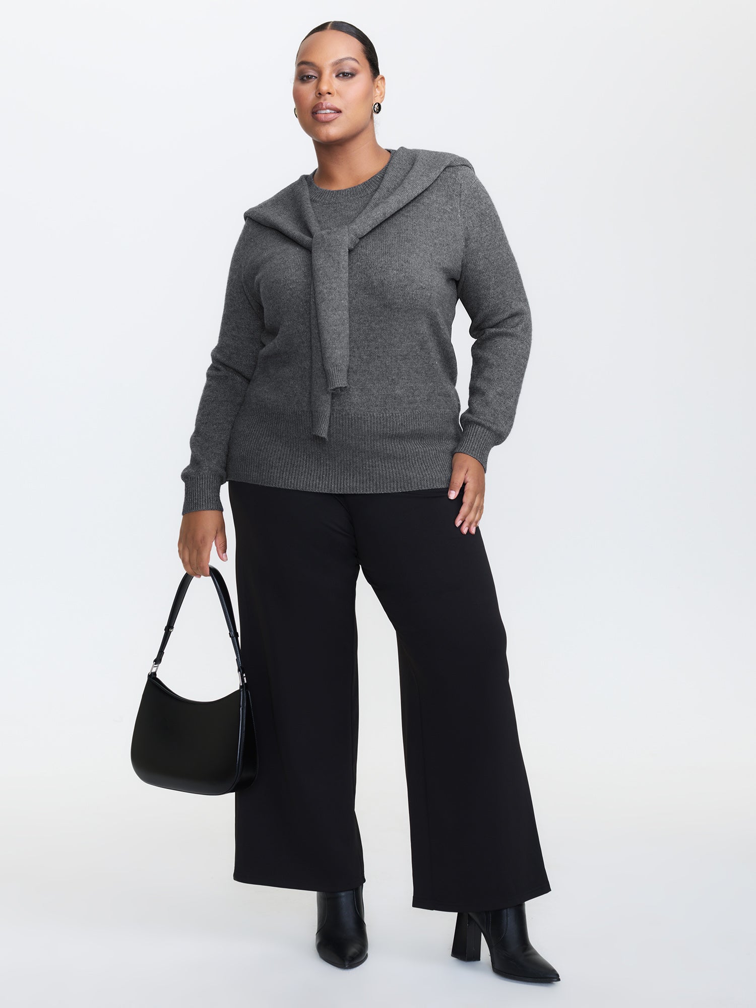 Detachable Shawl Round Neck Pullover