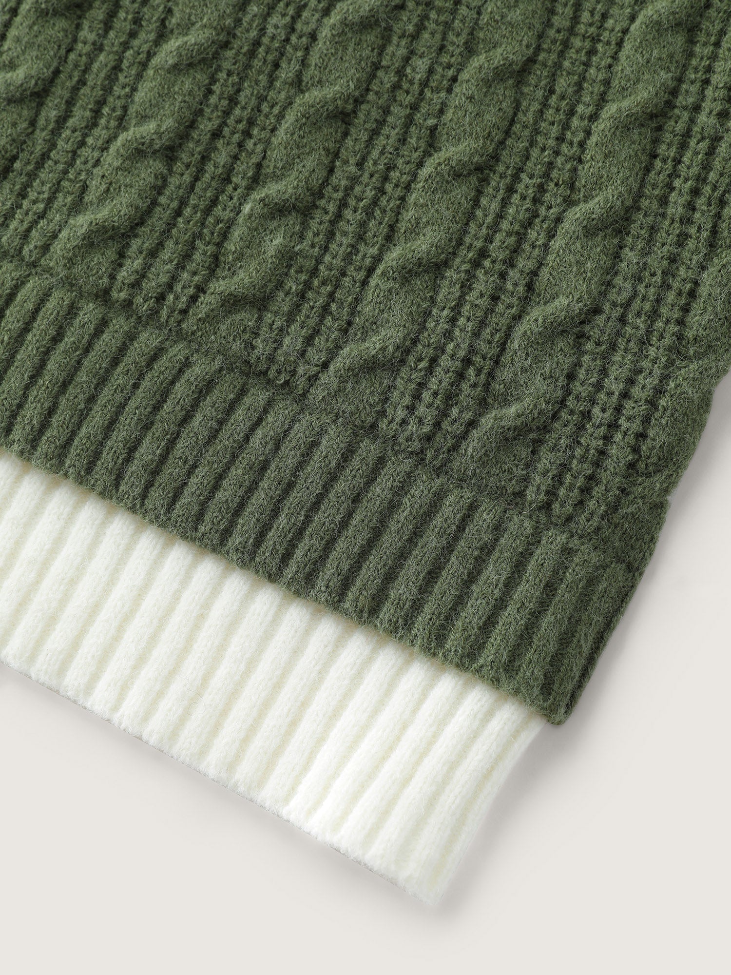 2-in-1 Cableknit Layered Tie Pullover