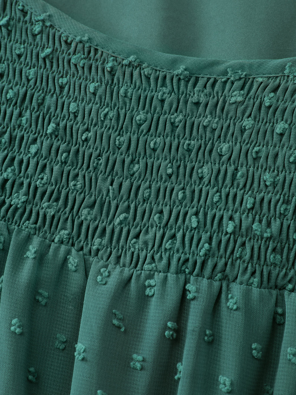 Chiffon Textured Shirred Ruffled Midi Dress