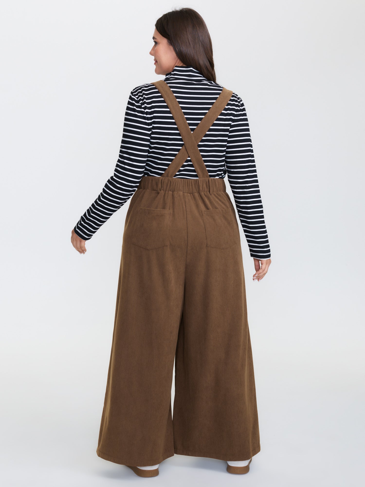 Corduroy Adjustable Shoulder Strap Jumpsuit