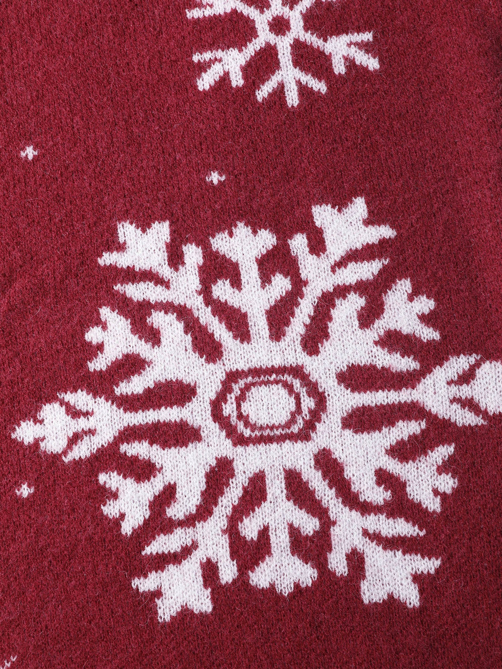 Snowflake Pattern Drop Shoulder Sweater Dress