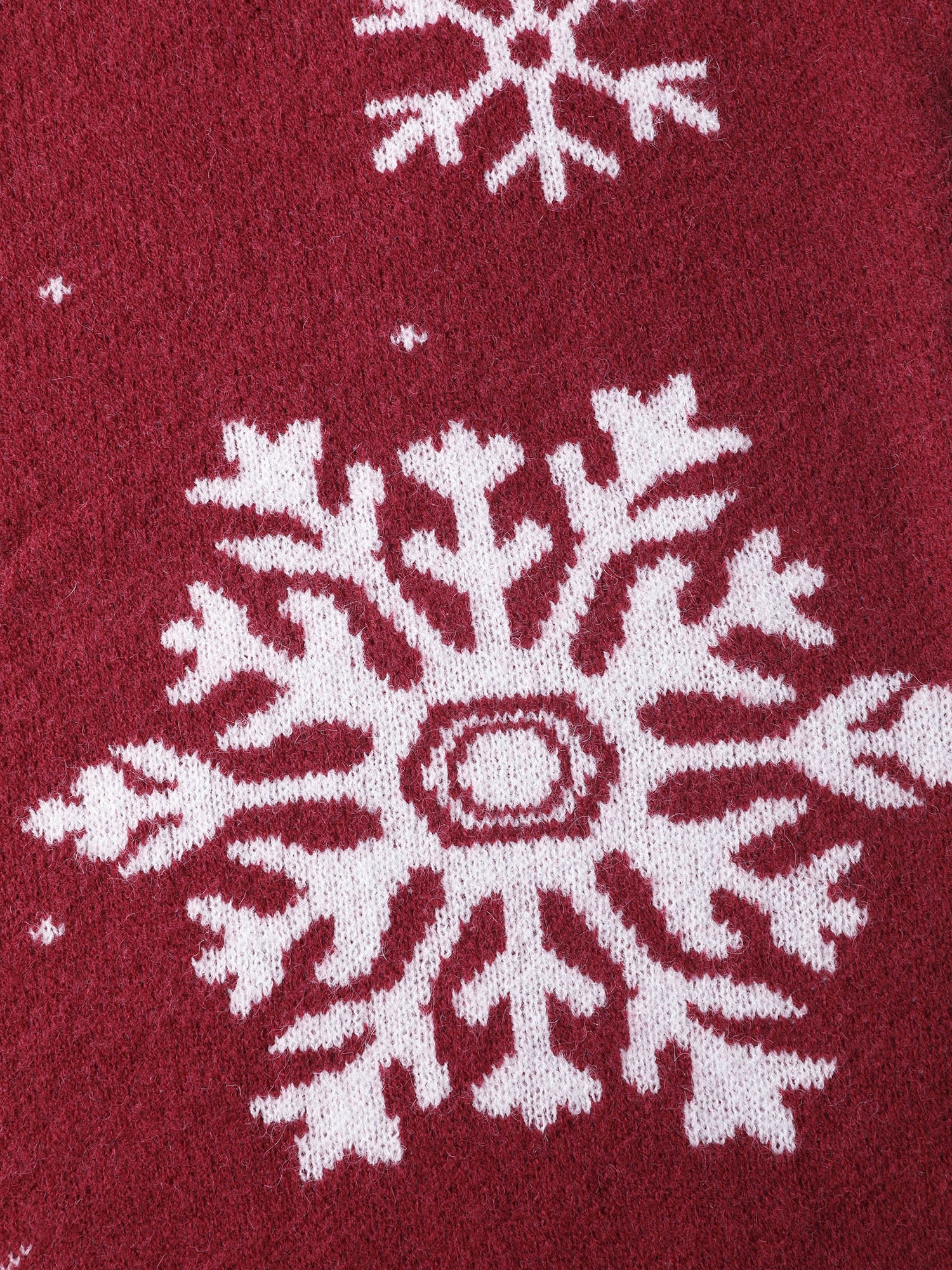 Snowflake Pattern Drop Shoulder Sweater Dress