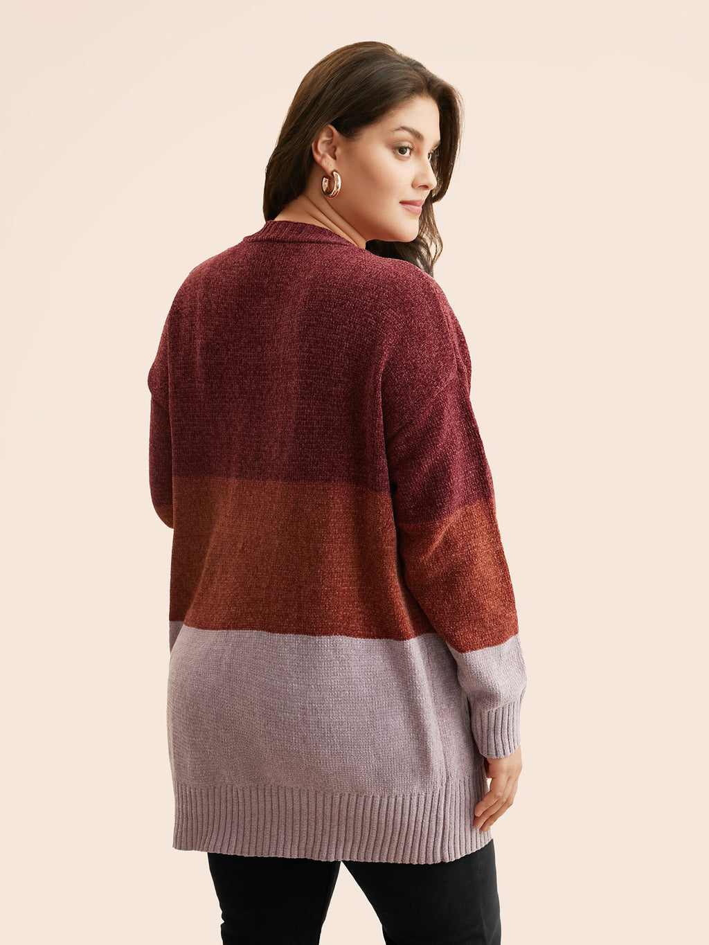 Colorblock Contrast Patch Pocket Cardigan