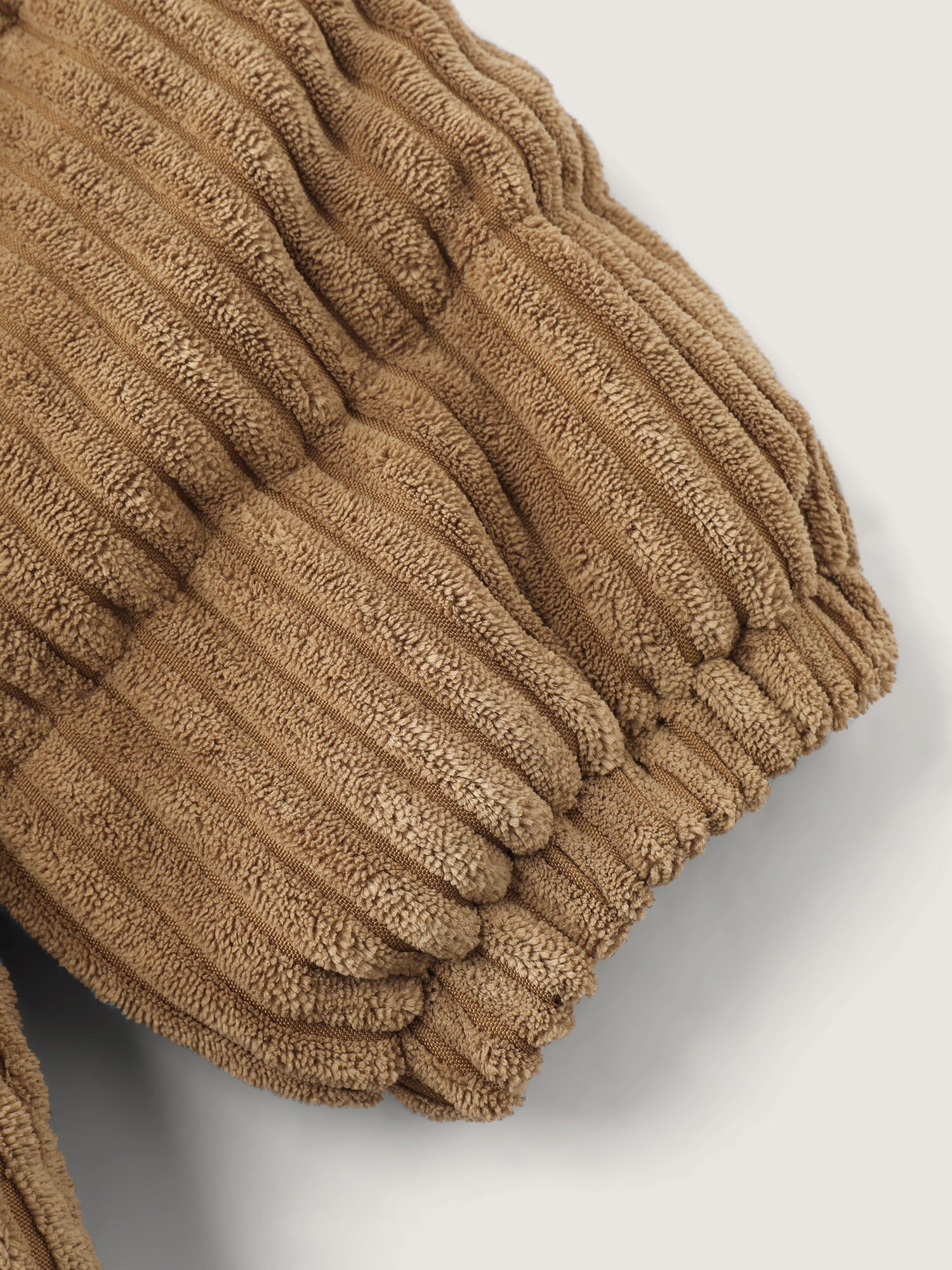 Corduroy Lined Zipper Puffer Parka