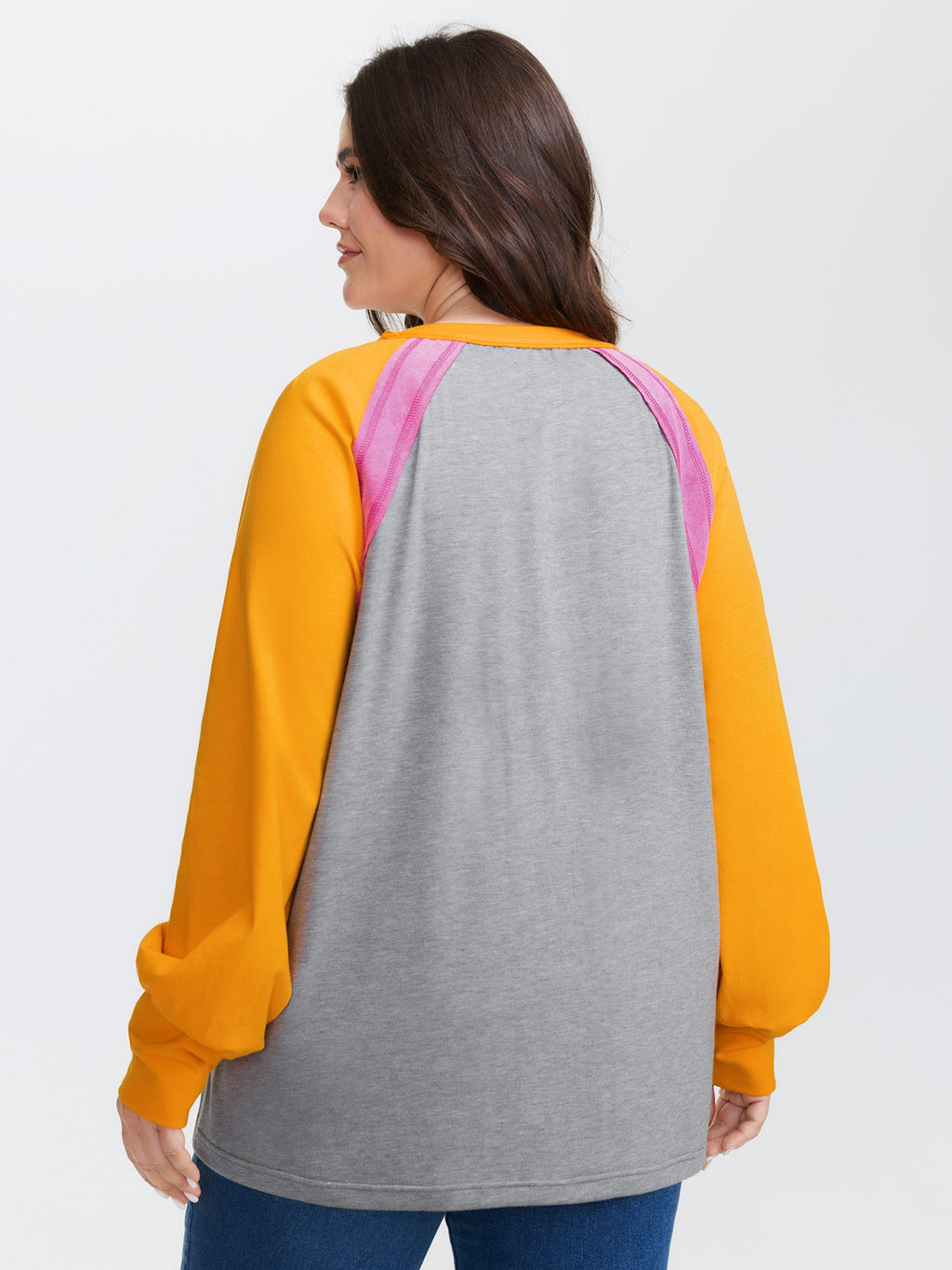 Color Contrast Raglan Sleeve T-Shirt