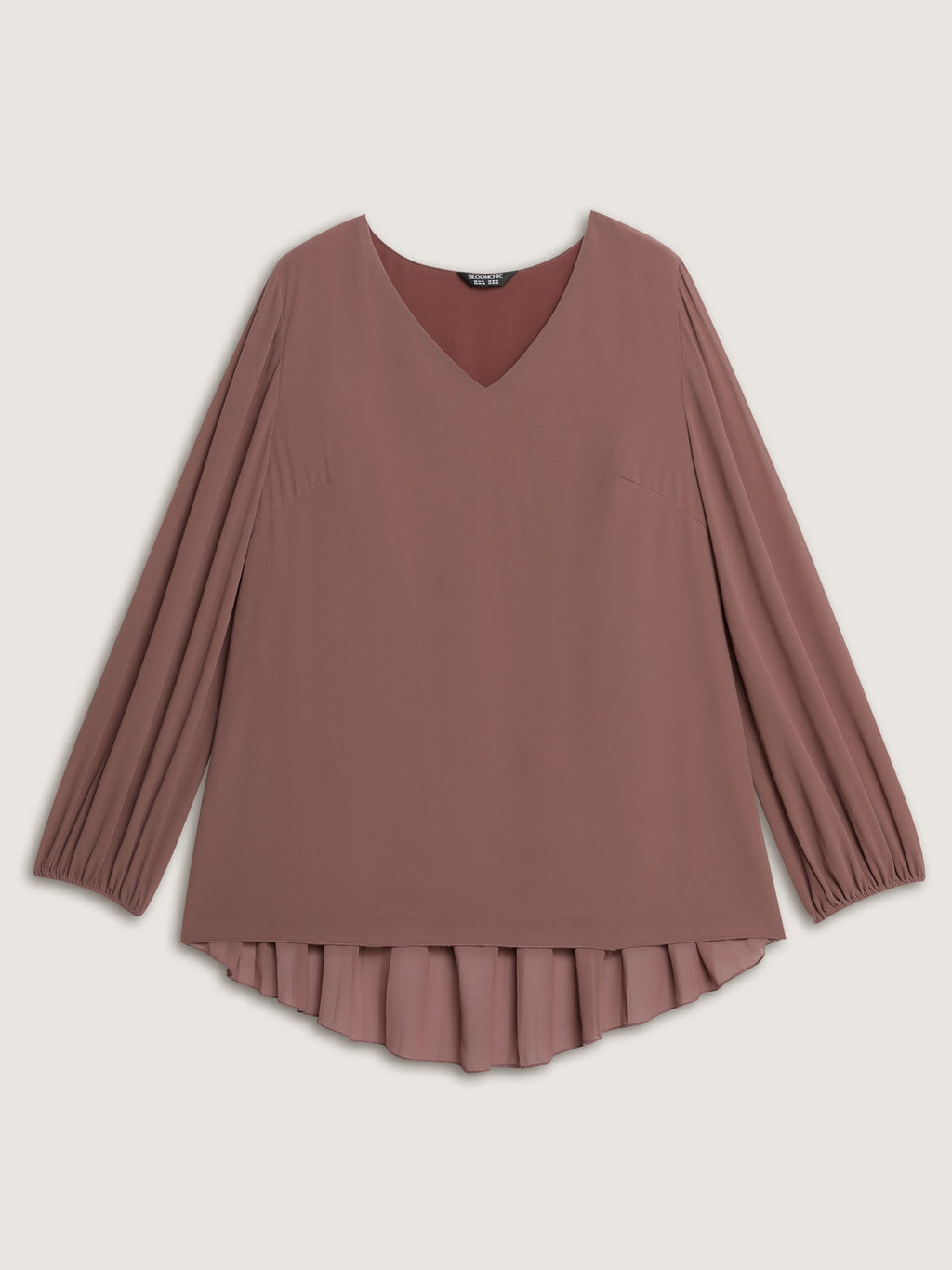 Chiffon Overlap Back Pleated Blouse