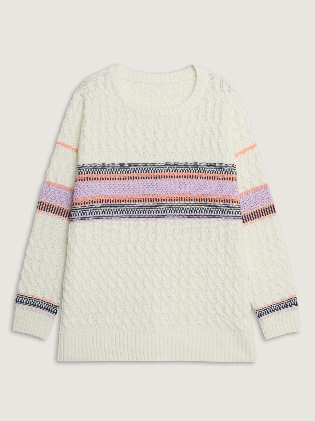 Boho Pattern Jacquard Pullover