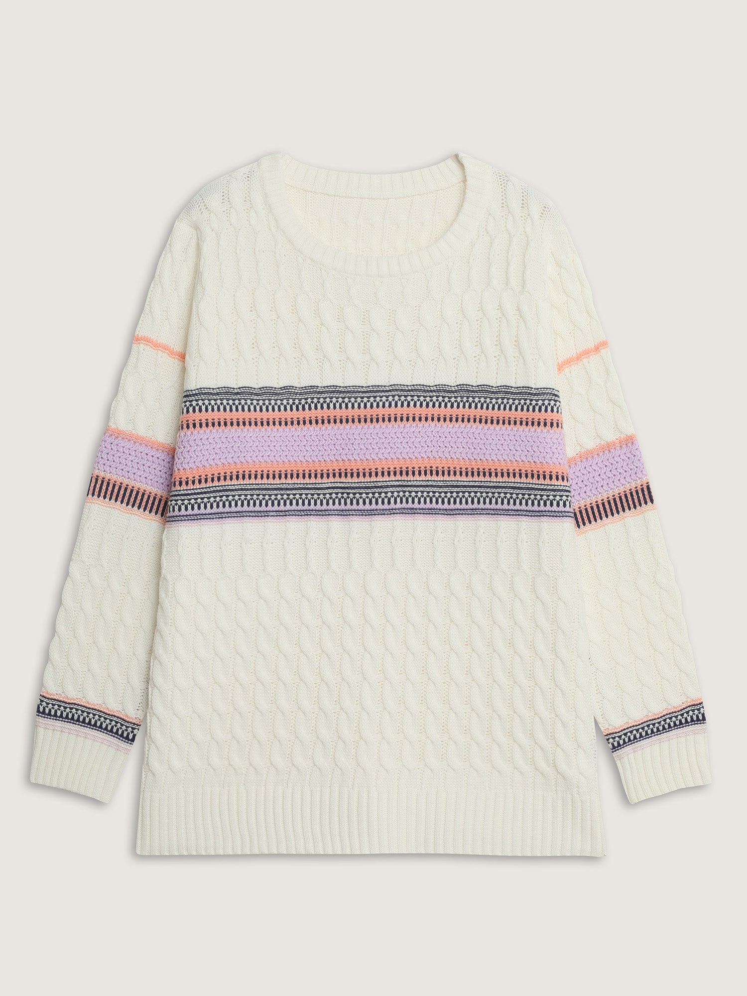 Boho Pattern Jacquard Pullover