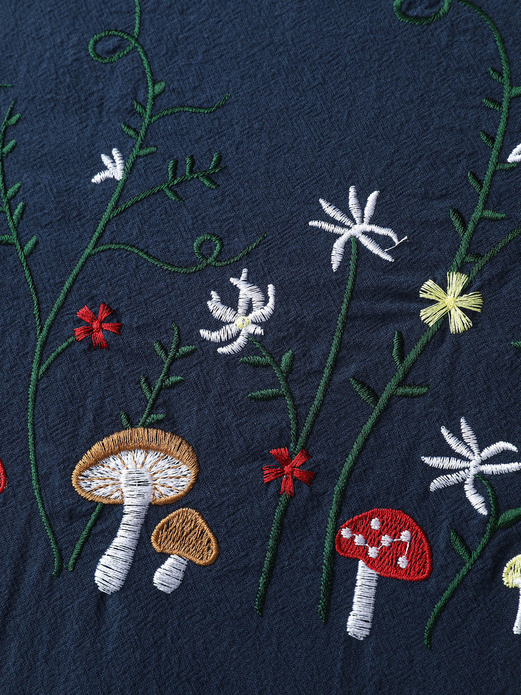 Cotton Garden Embroidery Belted Waist Midi Dress