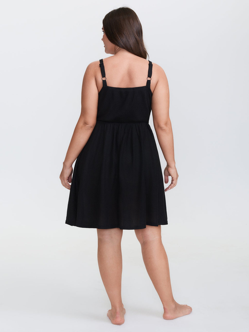 Bee Embroidery Textured Cami Lounge Dress