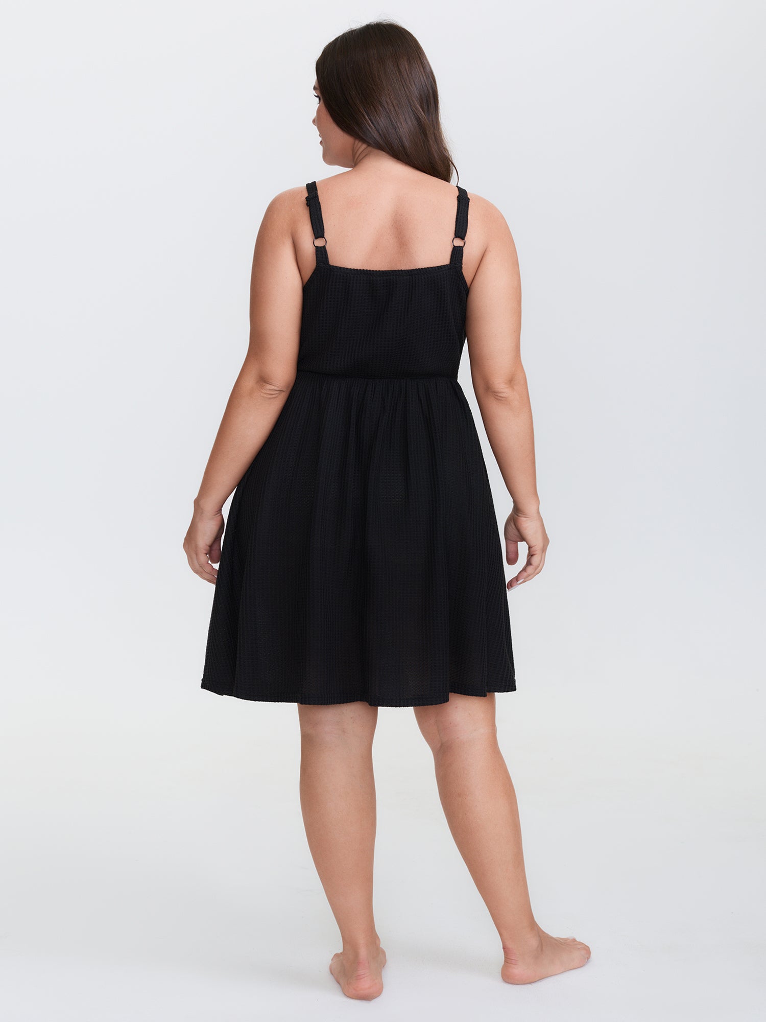 Bee Embroidery Textured Cami Lounge Dress