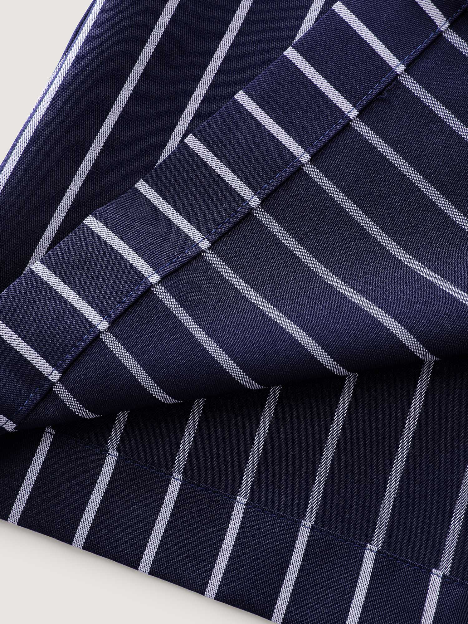 Color Contrast Stripe Double Button Midi Dress