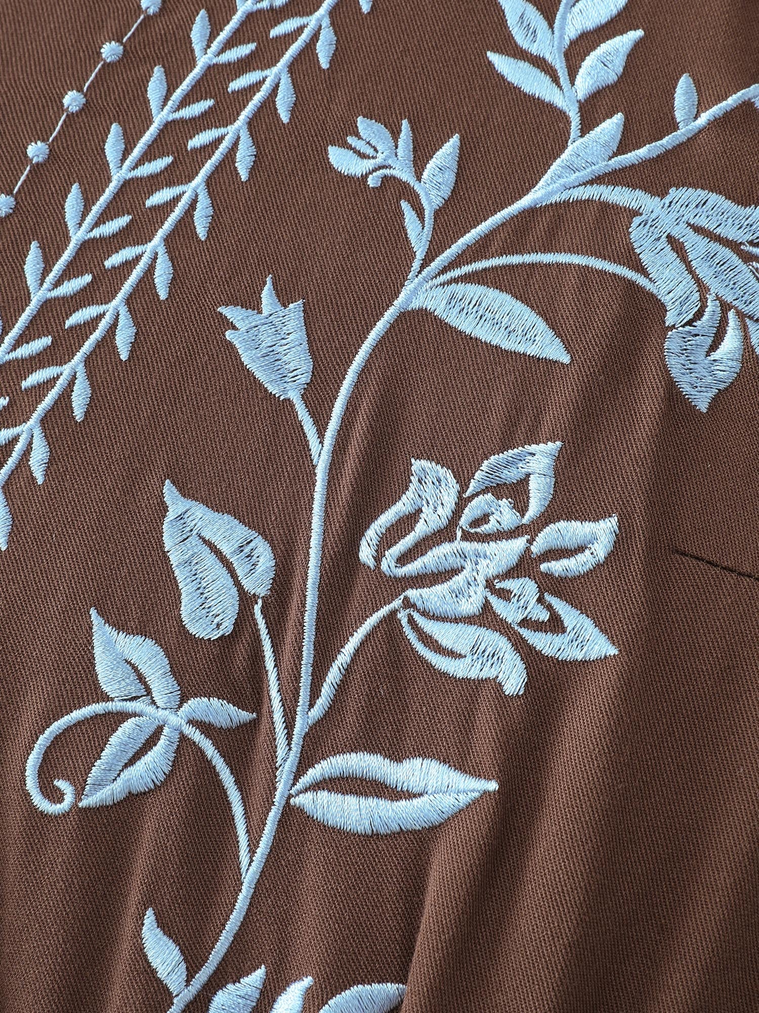 Boho Embroidered Neck-Tie Midi Dress