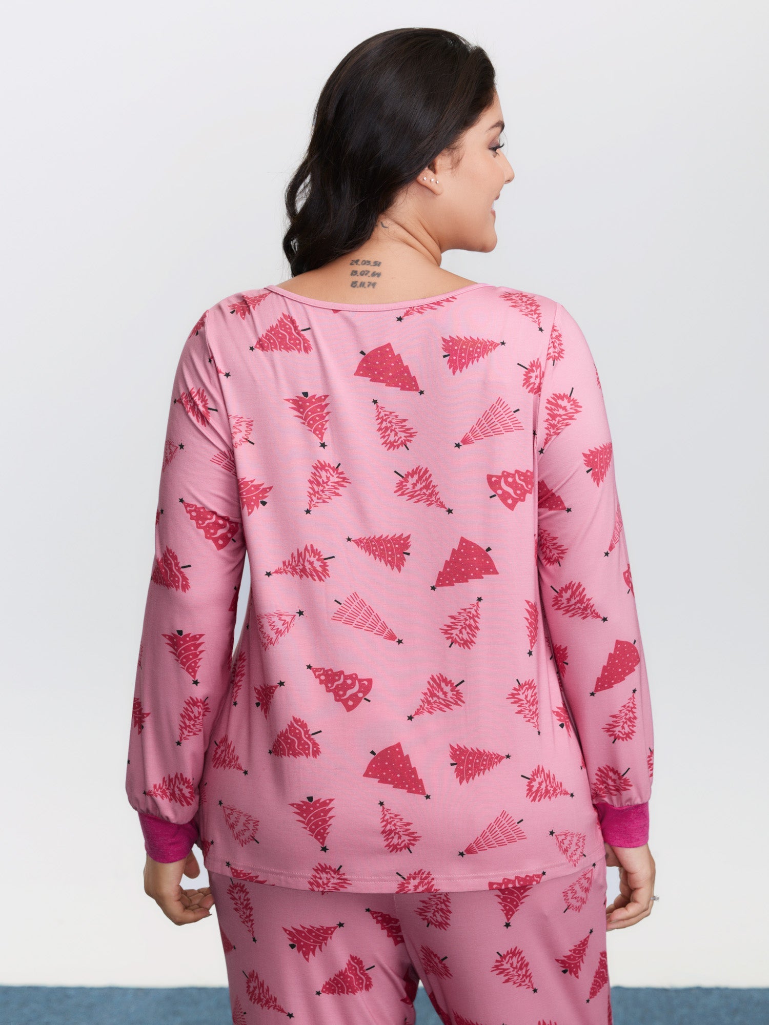 Christmas Tree Buttons Loungewear Set