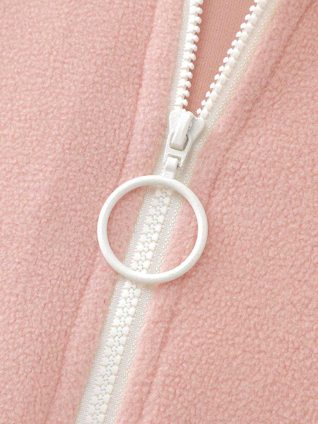 Color Contrast Fluffy Half Zip Sweatshirt