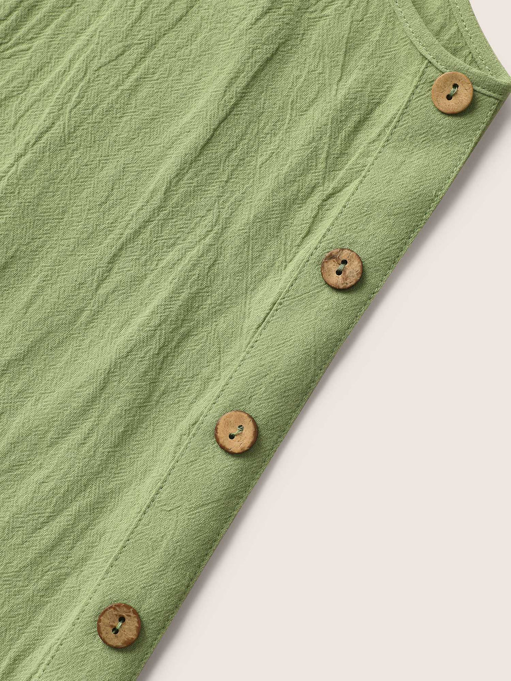 Cotton Square Neck Button Detail Patched Pocket Dress