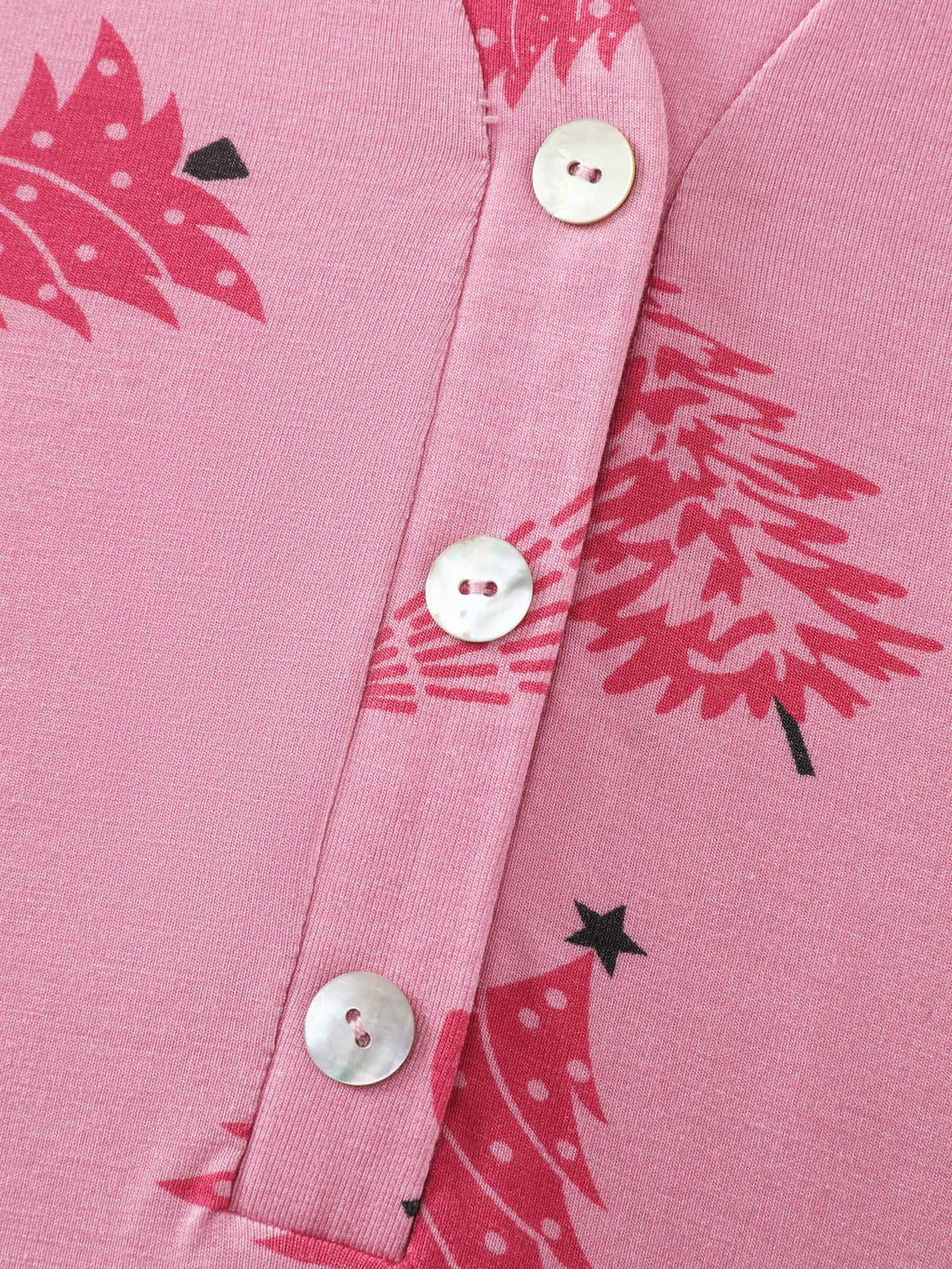 Christmas Tree Buttons Loungewear Set