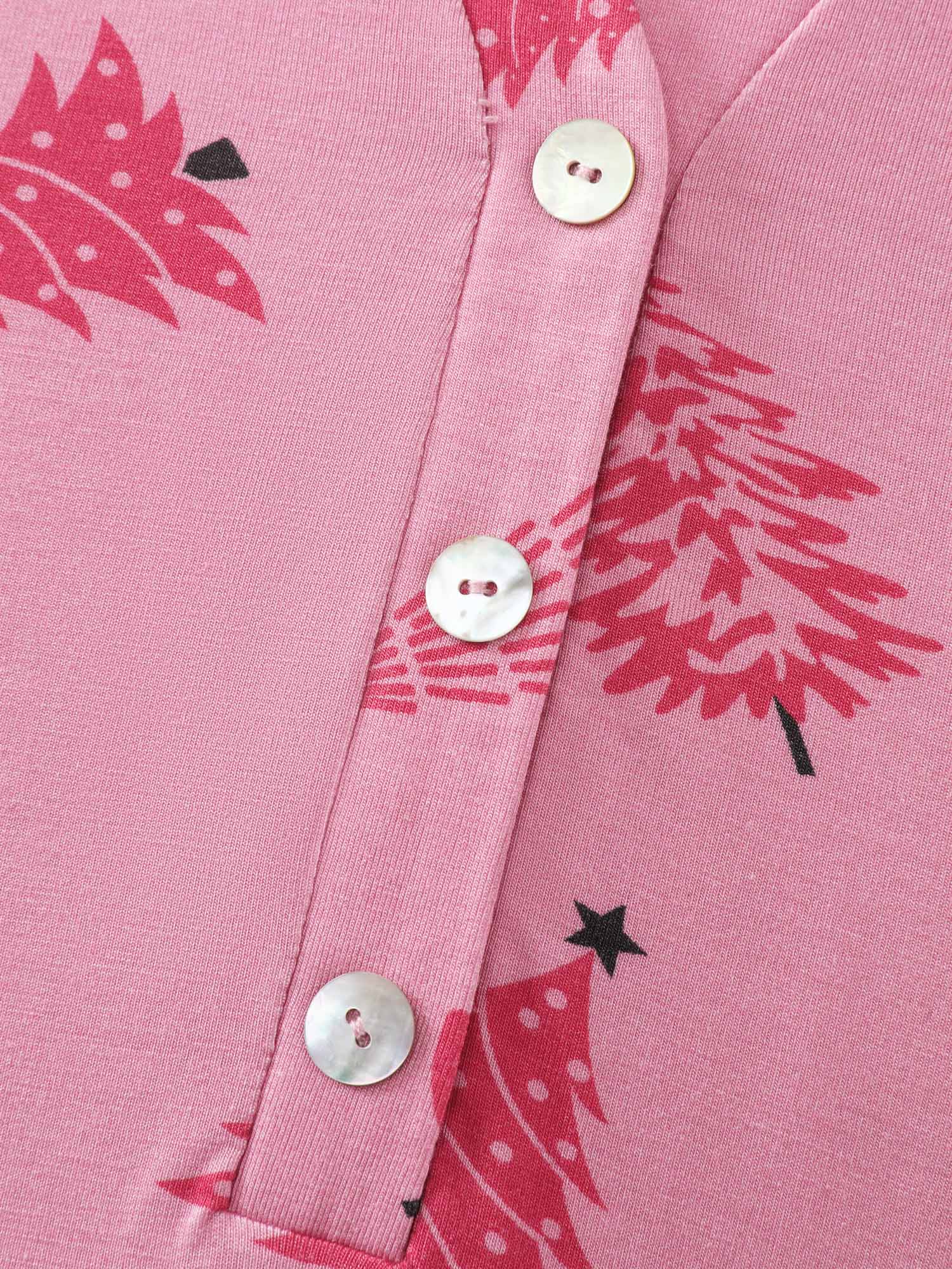 Christmas Tree Buttons Loungewear Set