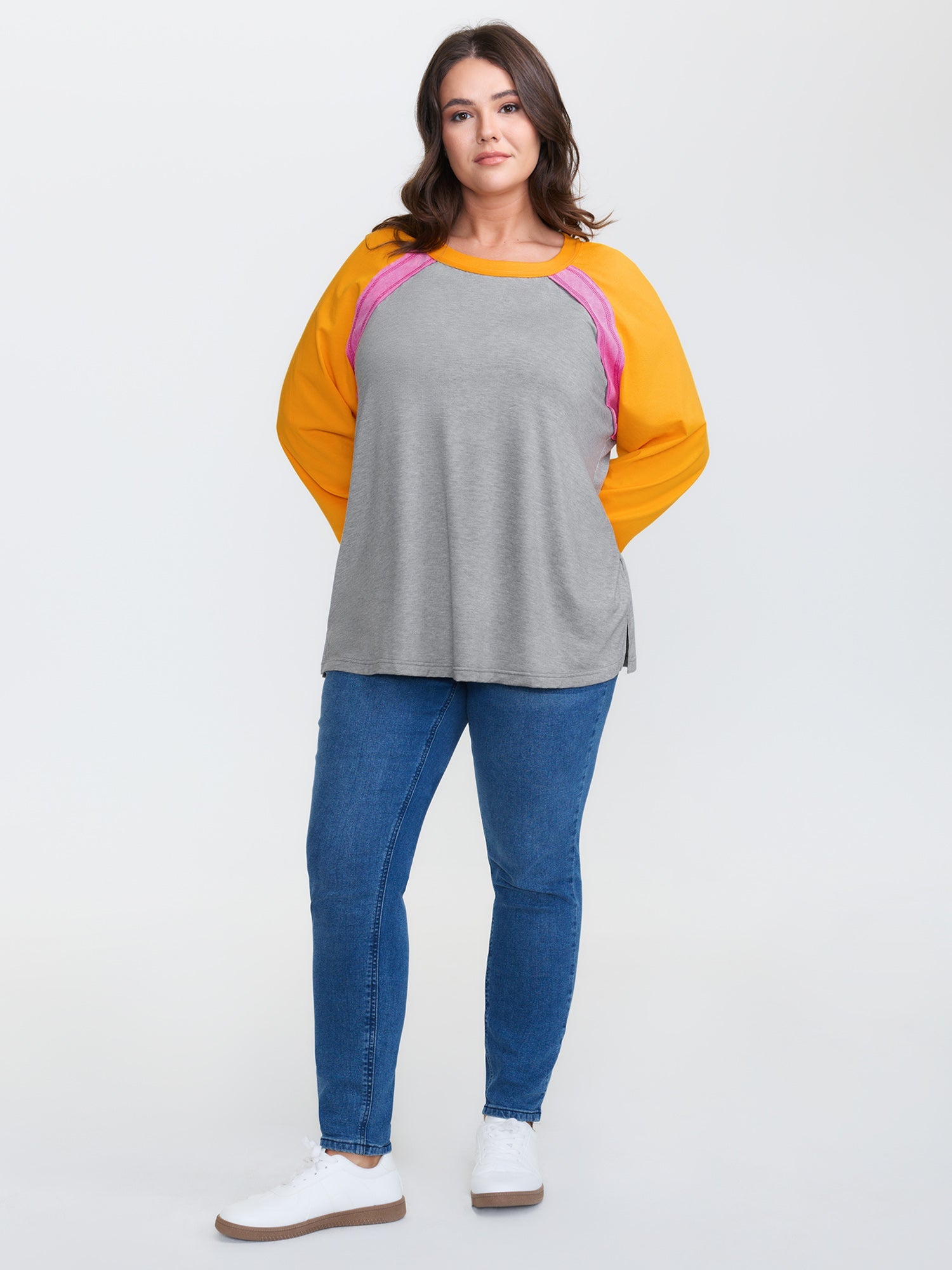 Color Contrast Raglan Sleeve T-Shirt