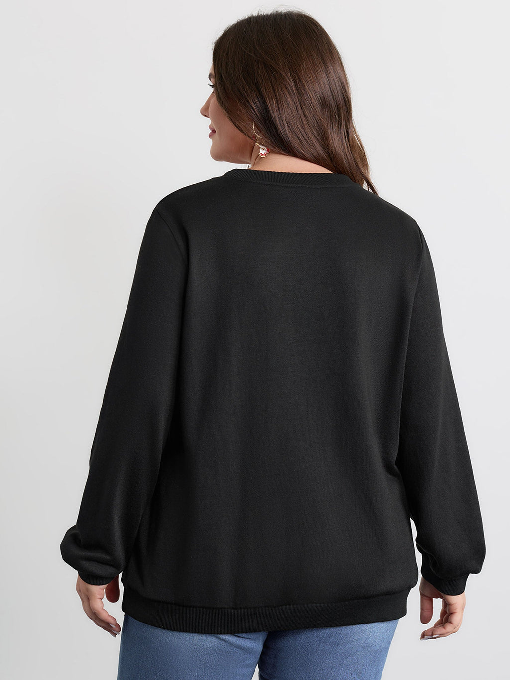 Bow Sequin Embroidery Sweathshirt